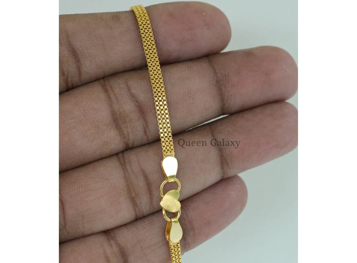 Goldplated Thrible Box Anklet