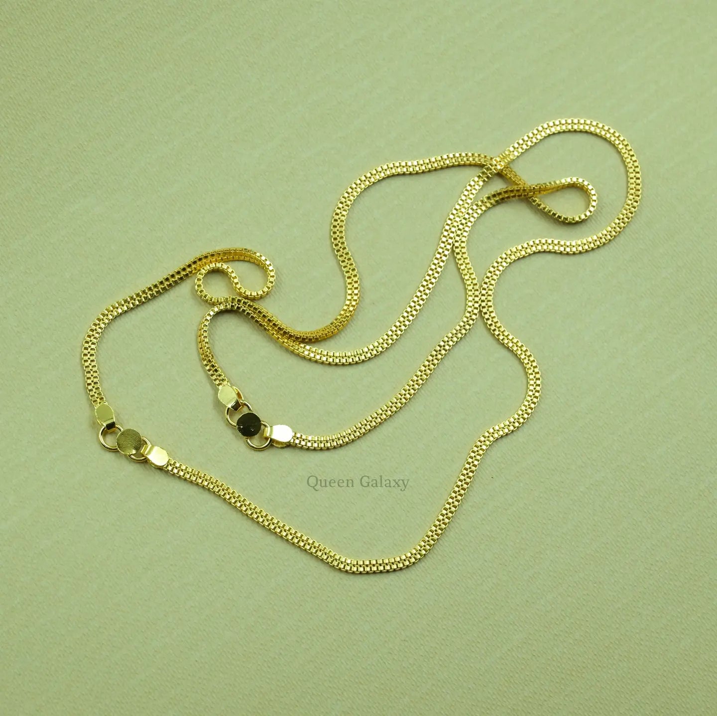 1 gram gold plated double box chain anklet