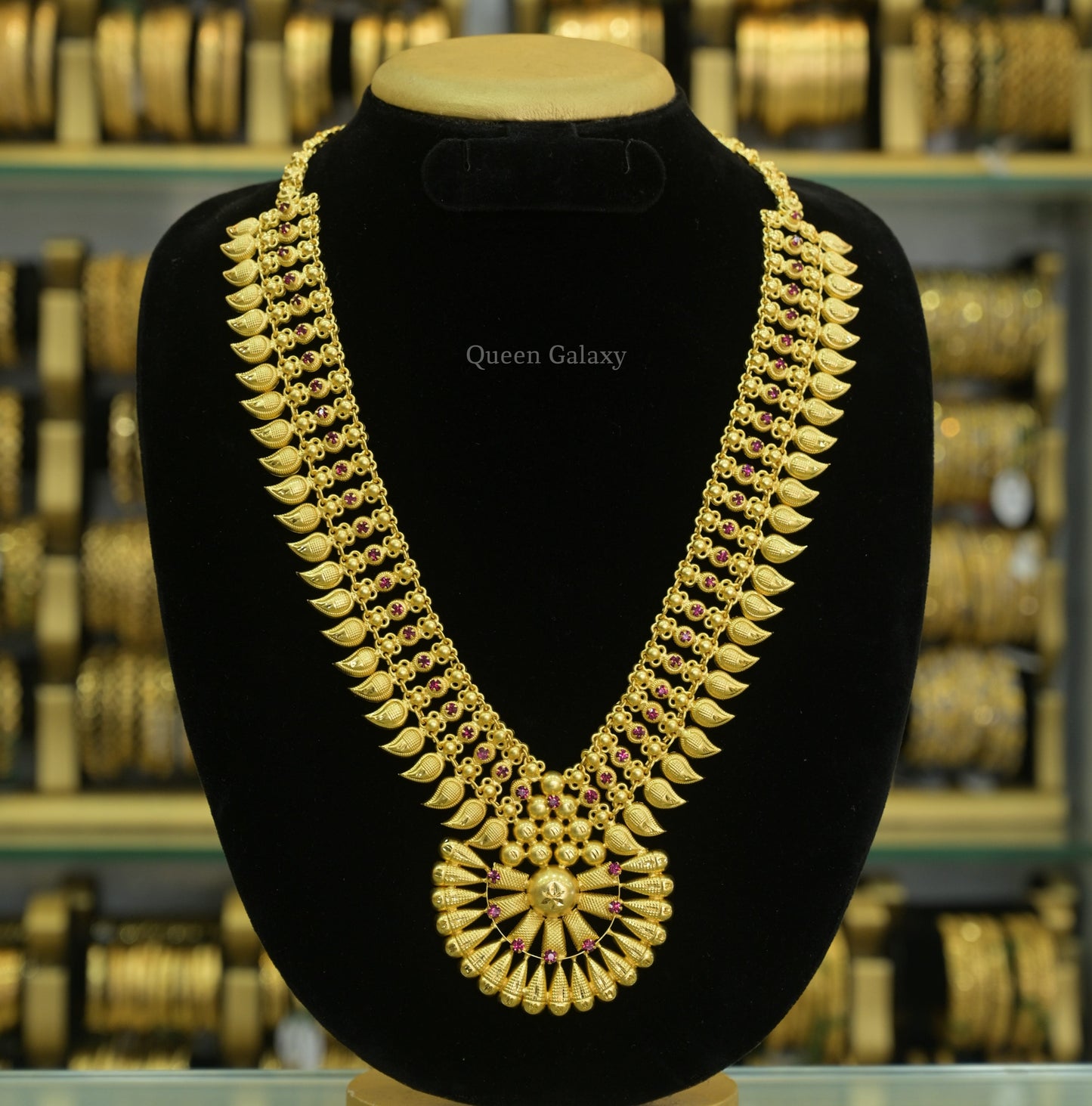 Goldplated Ruby Stone Longharam