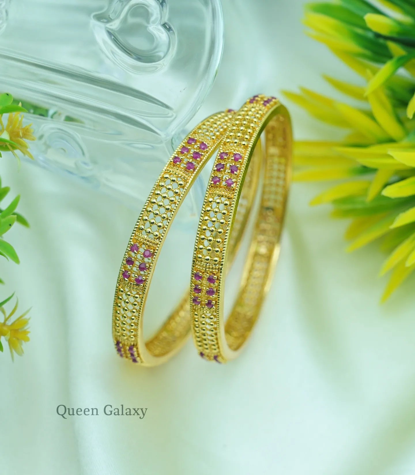Goldplated AD Stone Bangle