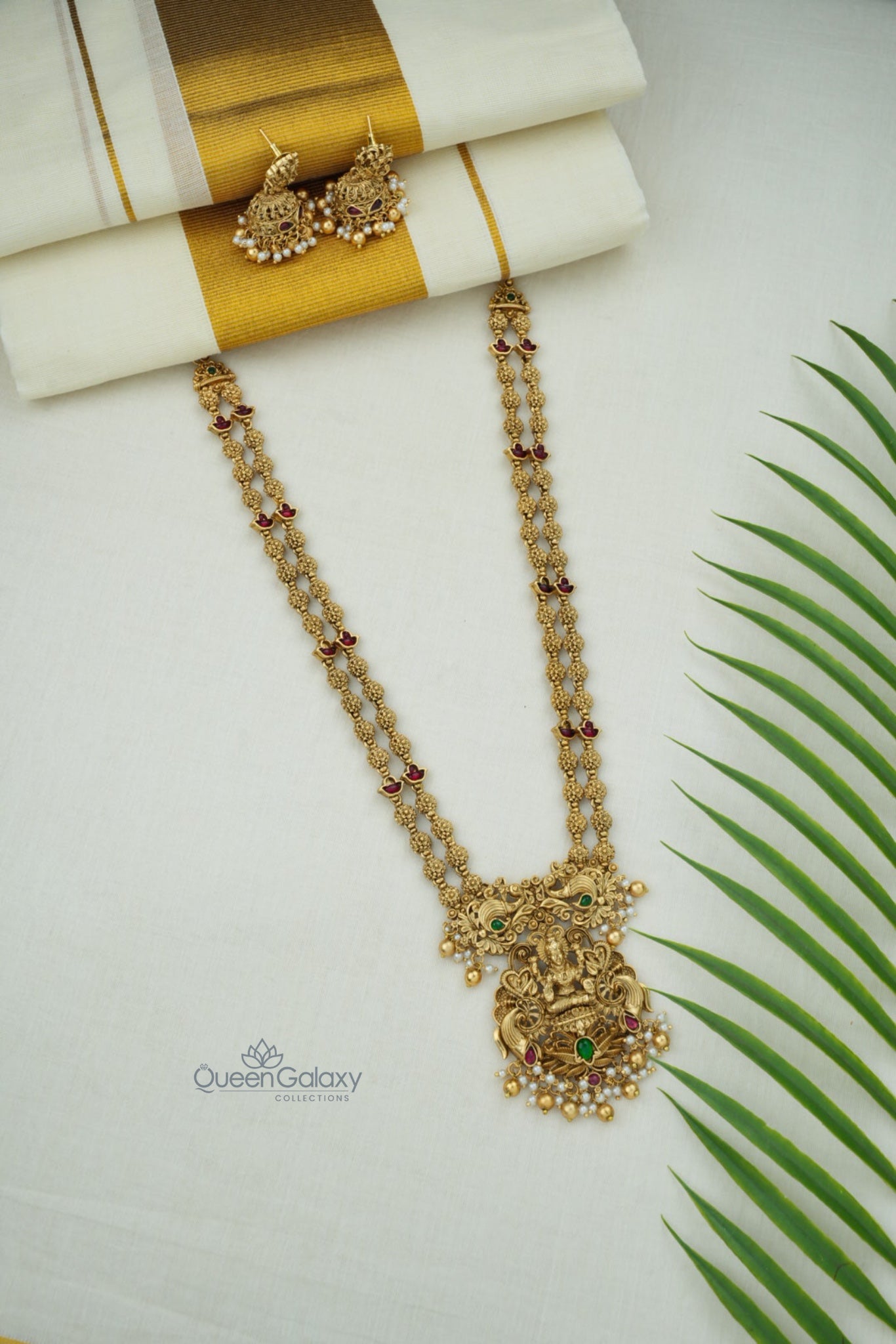 Antique Lakshmi Longharam With Jimikki