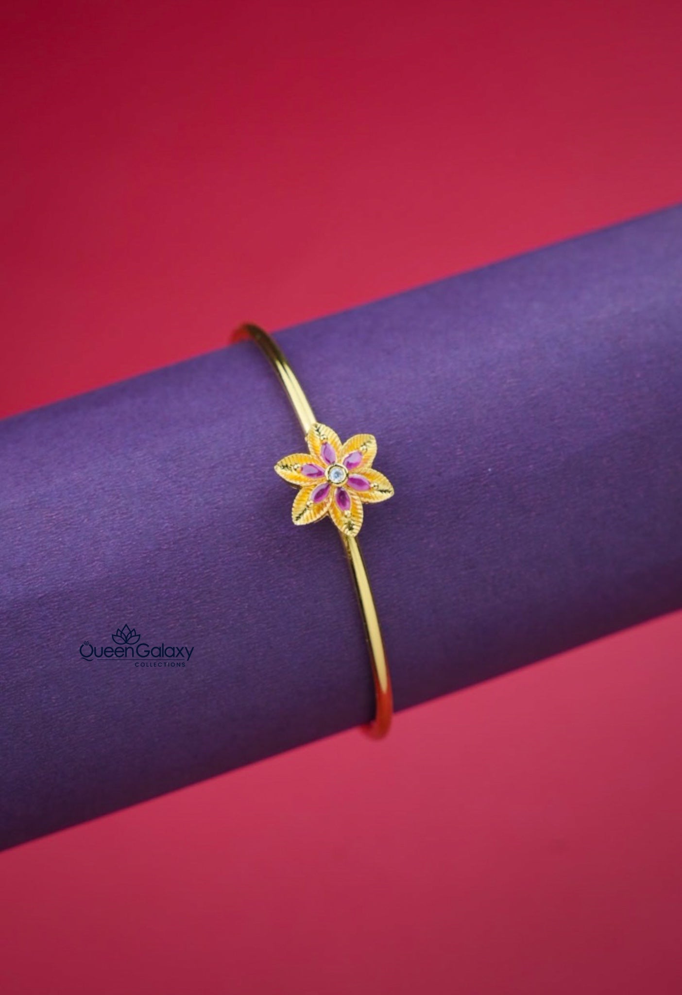 Goldplated AD Stone Adjustable Bangle