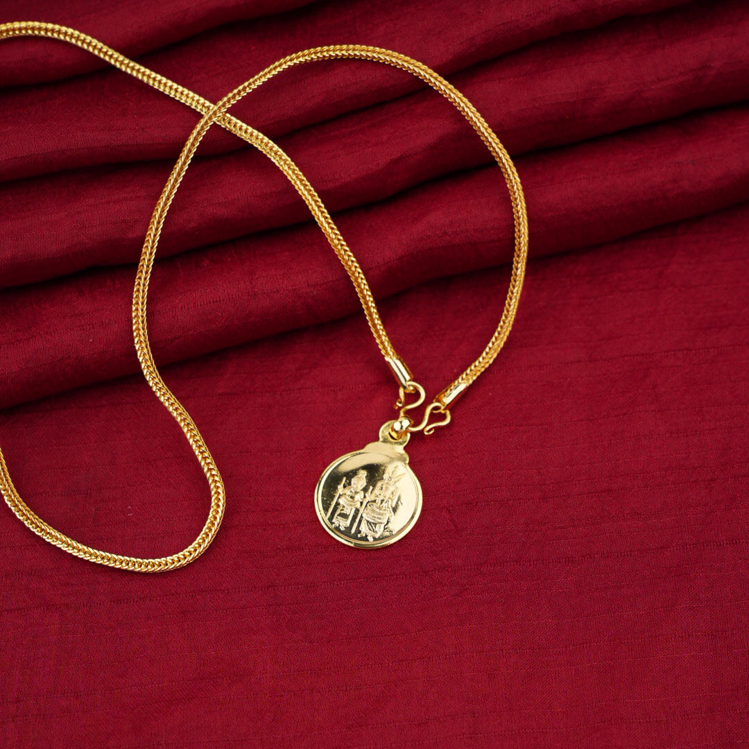 Goldplated Chain With Parassinikadav Muthappan Pendent