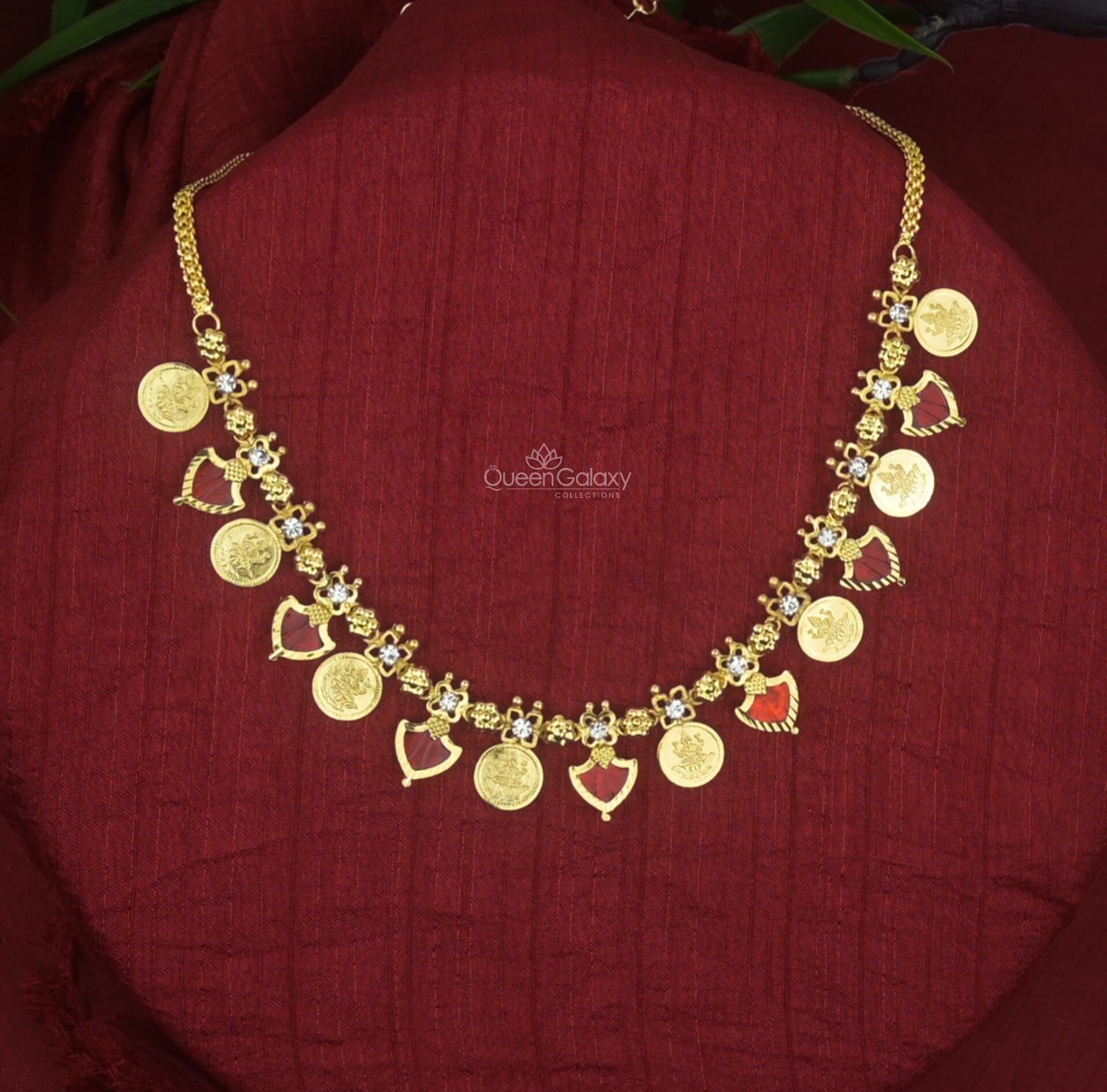 Goldplated Palakka Lakshmi Necklace