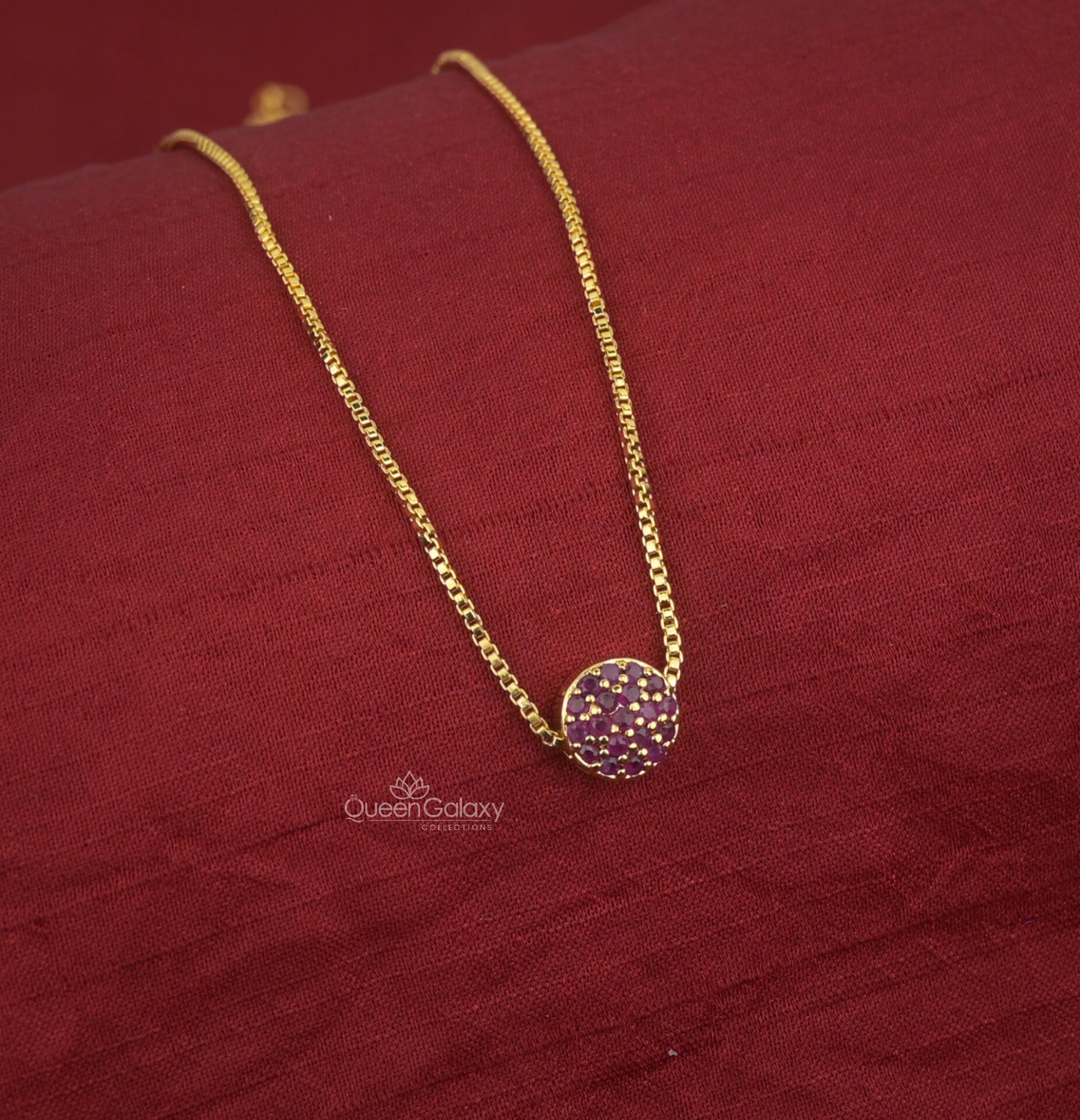 Goldplated Chain With AD Stone Pendant