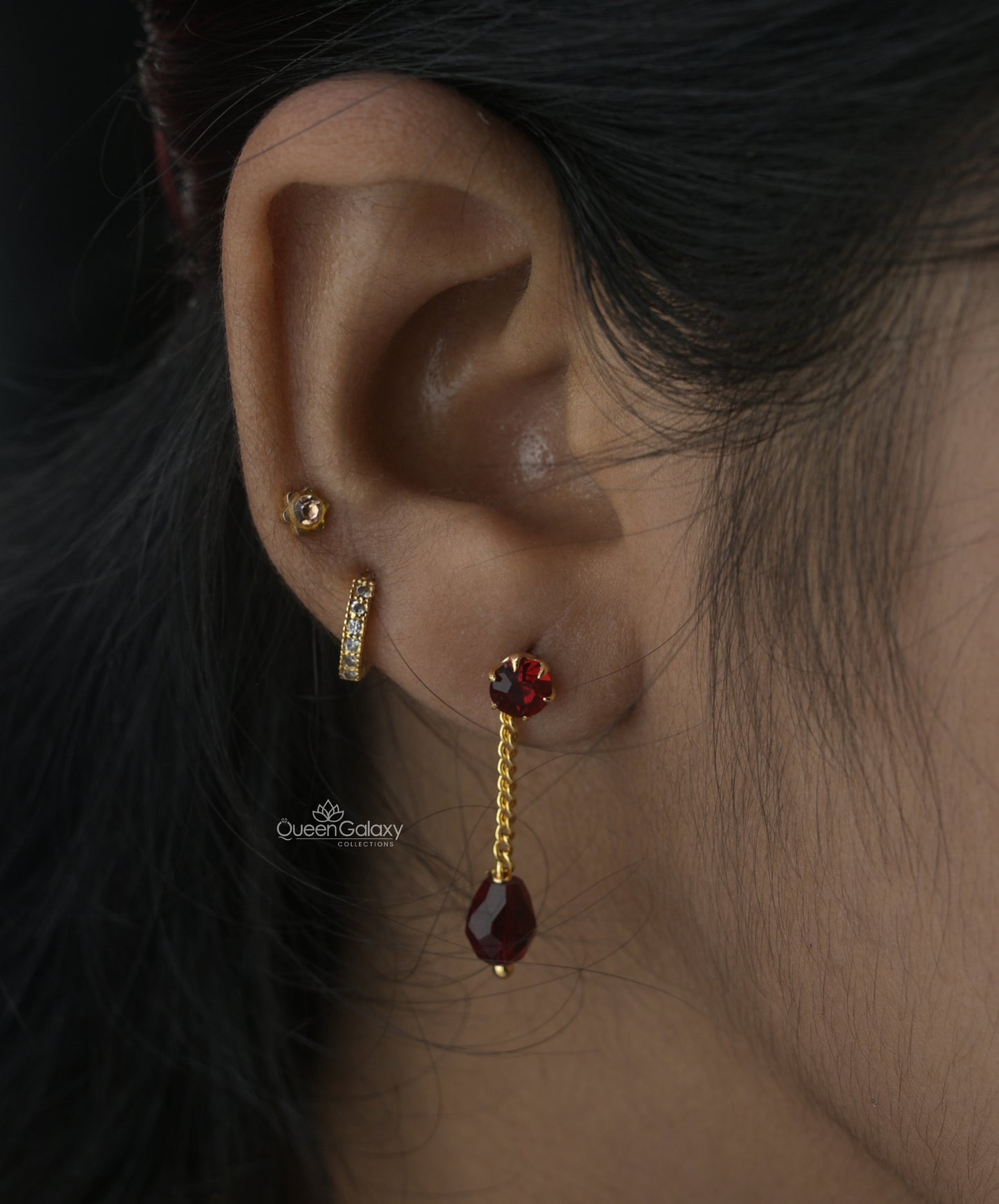 Goldplated Cristal Drops Earrings