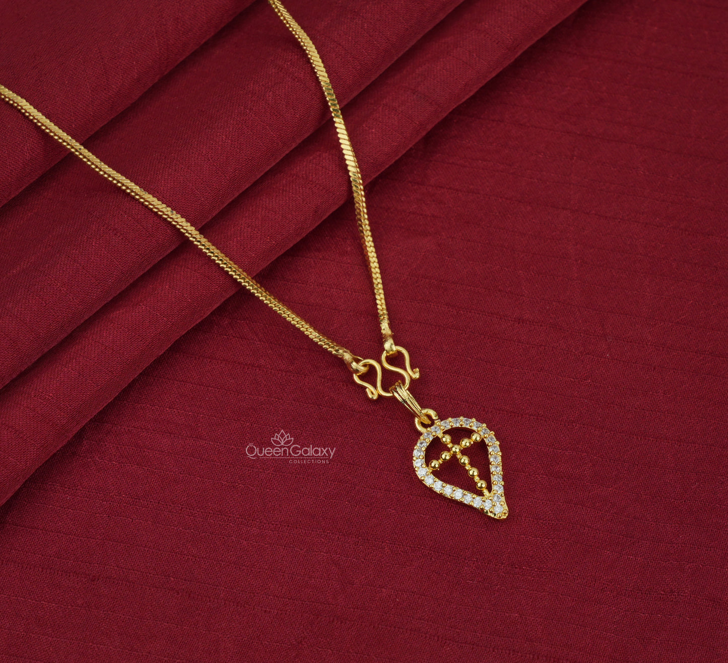 Goldplated Chain With AD Stone Pendent
