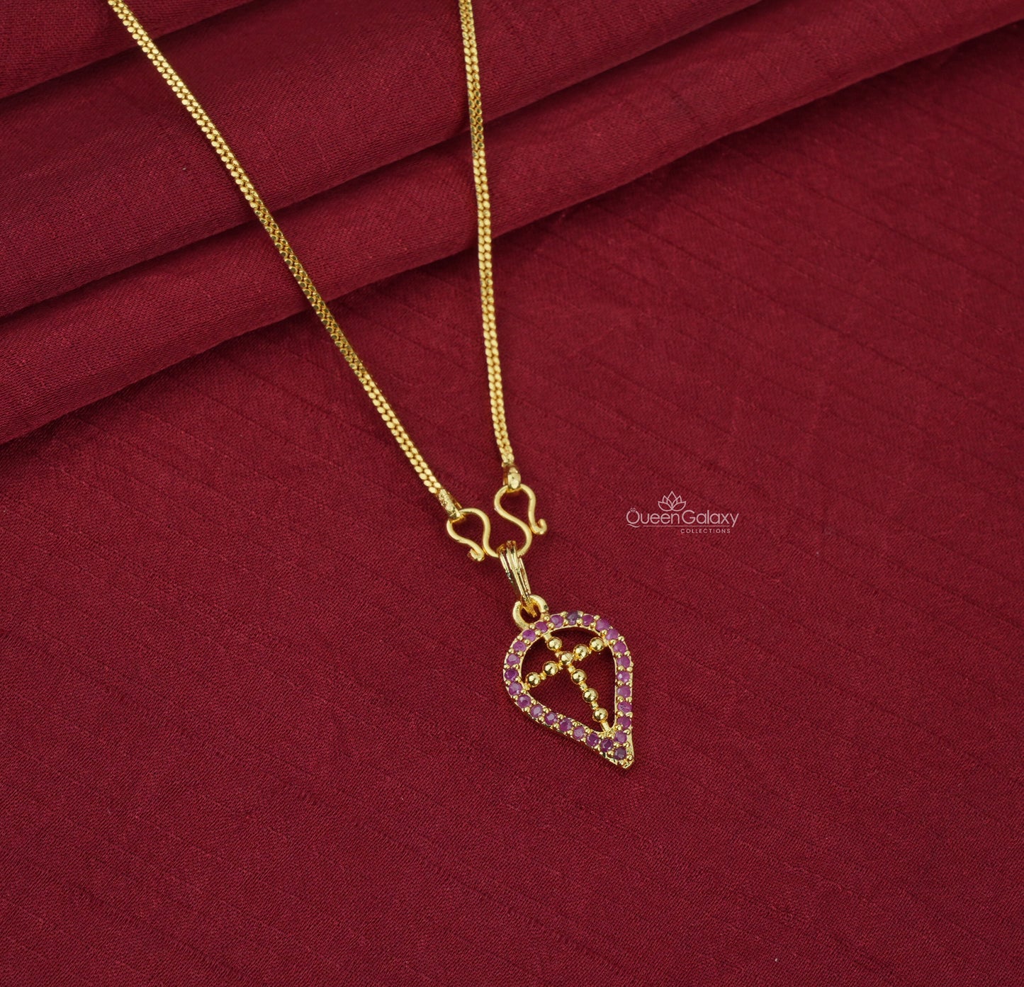 Goldplated Chain With AD Stone Pendent
