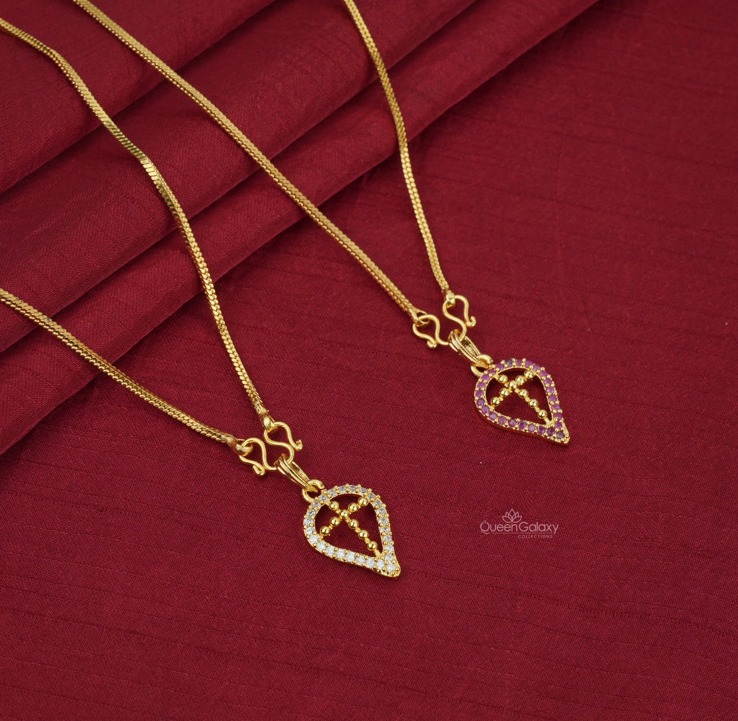 Goldplated Chain With AD Stone Pendent