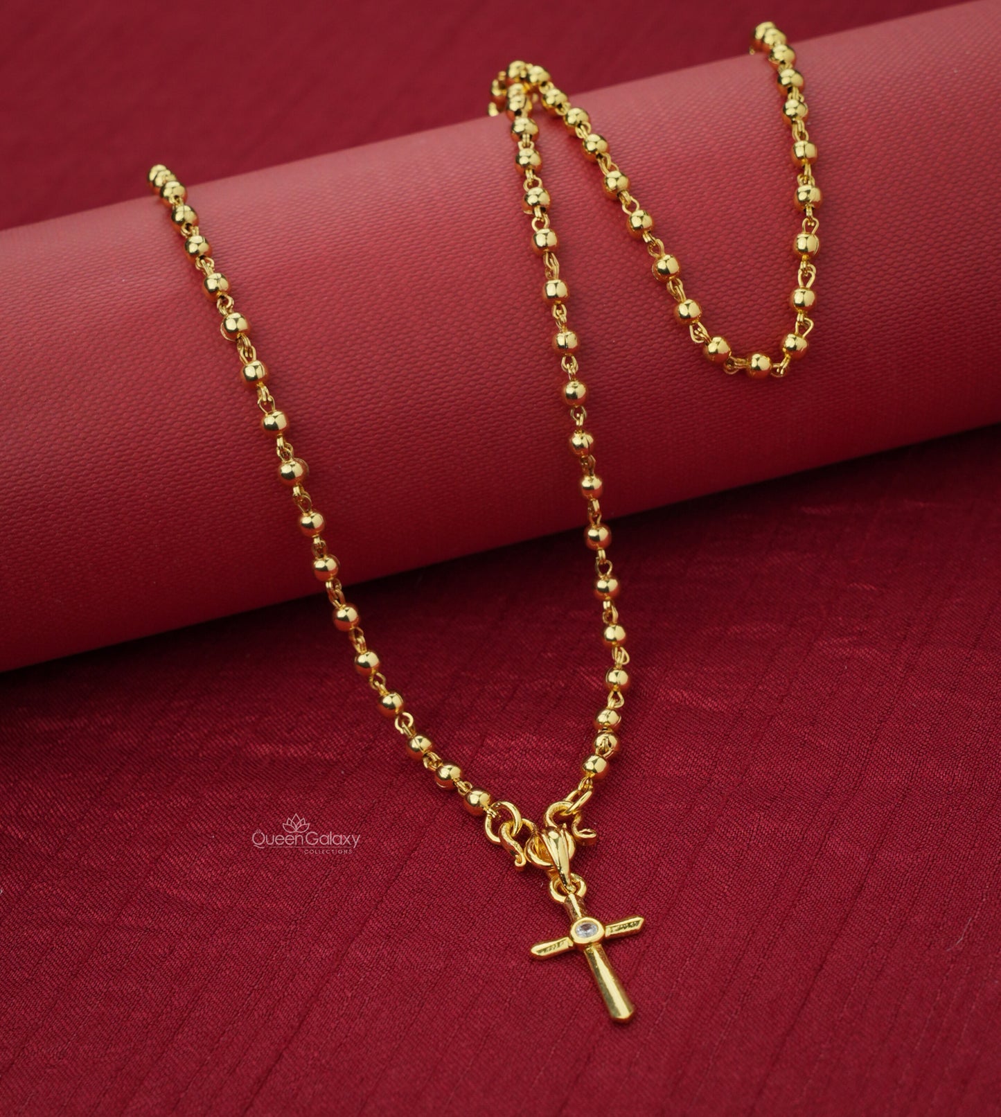 Goldplated Chain With Cross Pendant