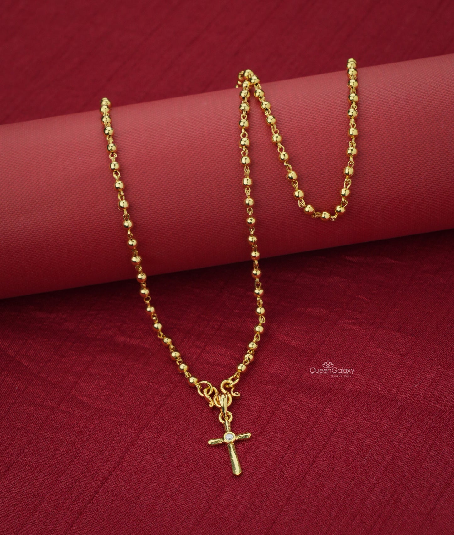 Goldplated Chain With Cross Pendant