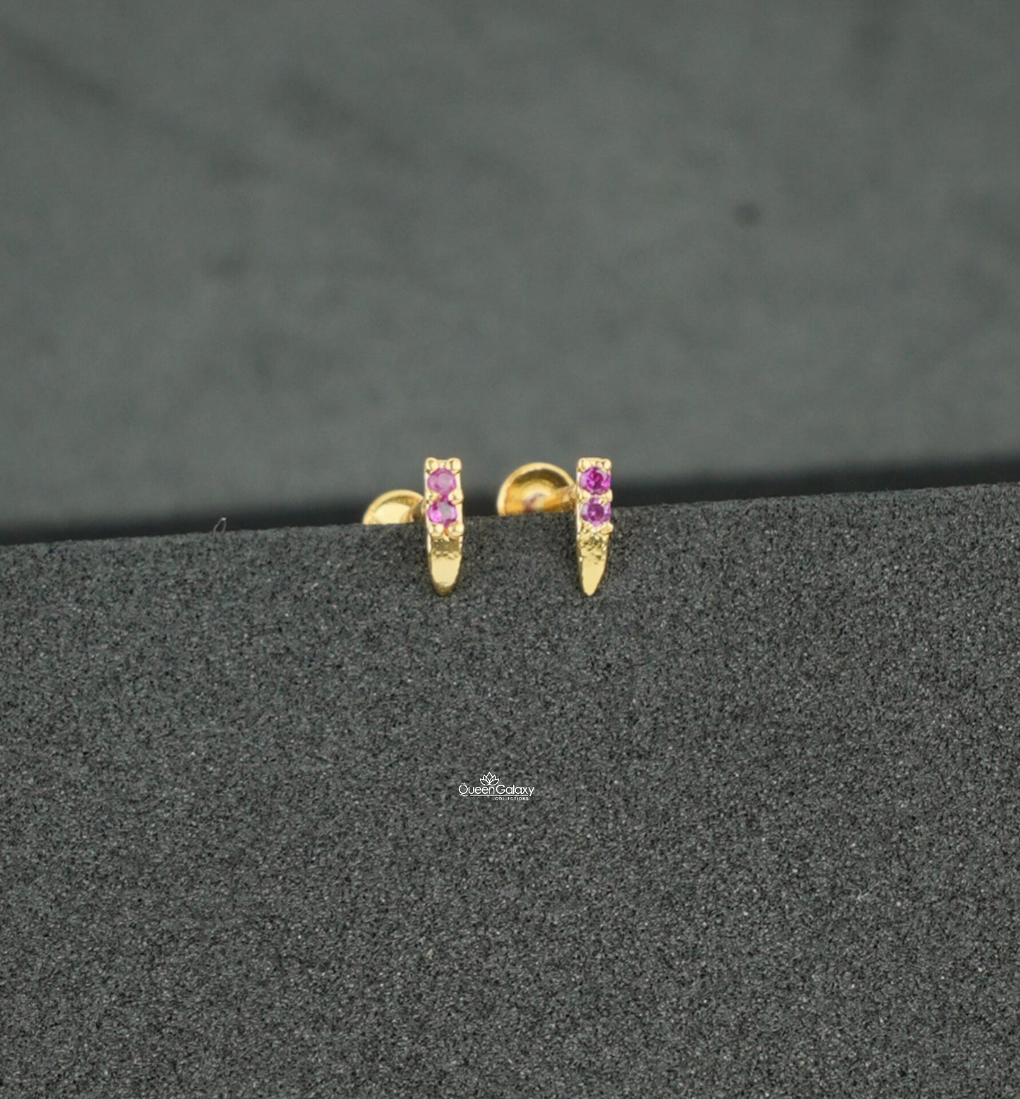 Goldplated AD Stone Nosepin And Second Stud
