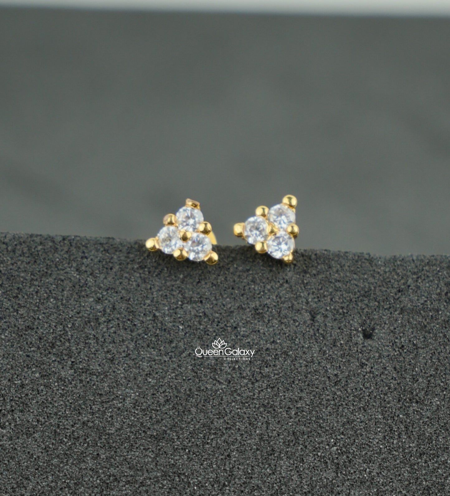 Goldplated AD Stone Nosepin And Second Stud