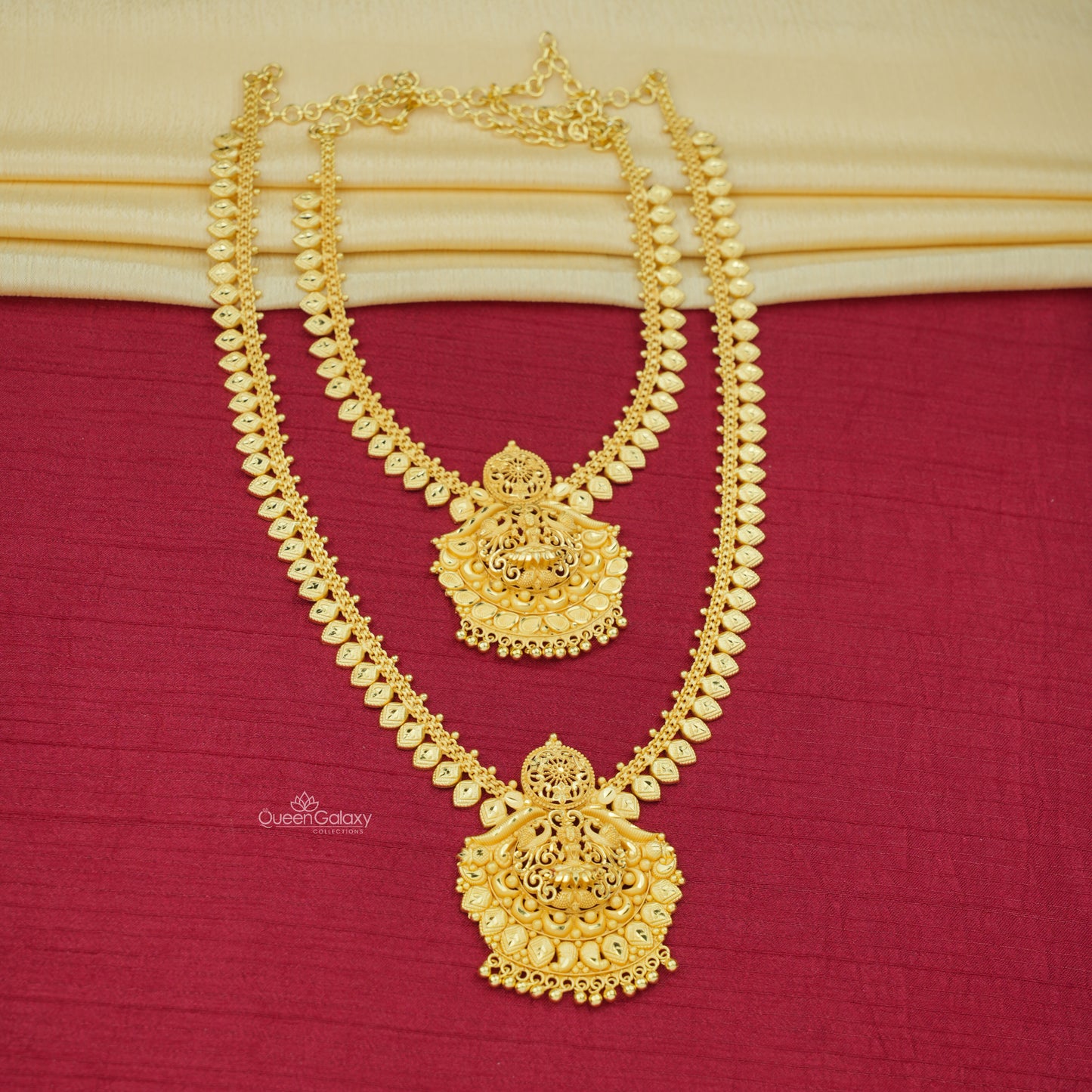 Goldplated Necklace And Longharam Combo Set