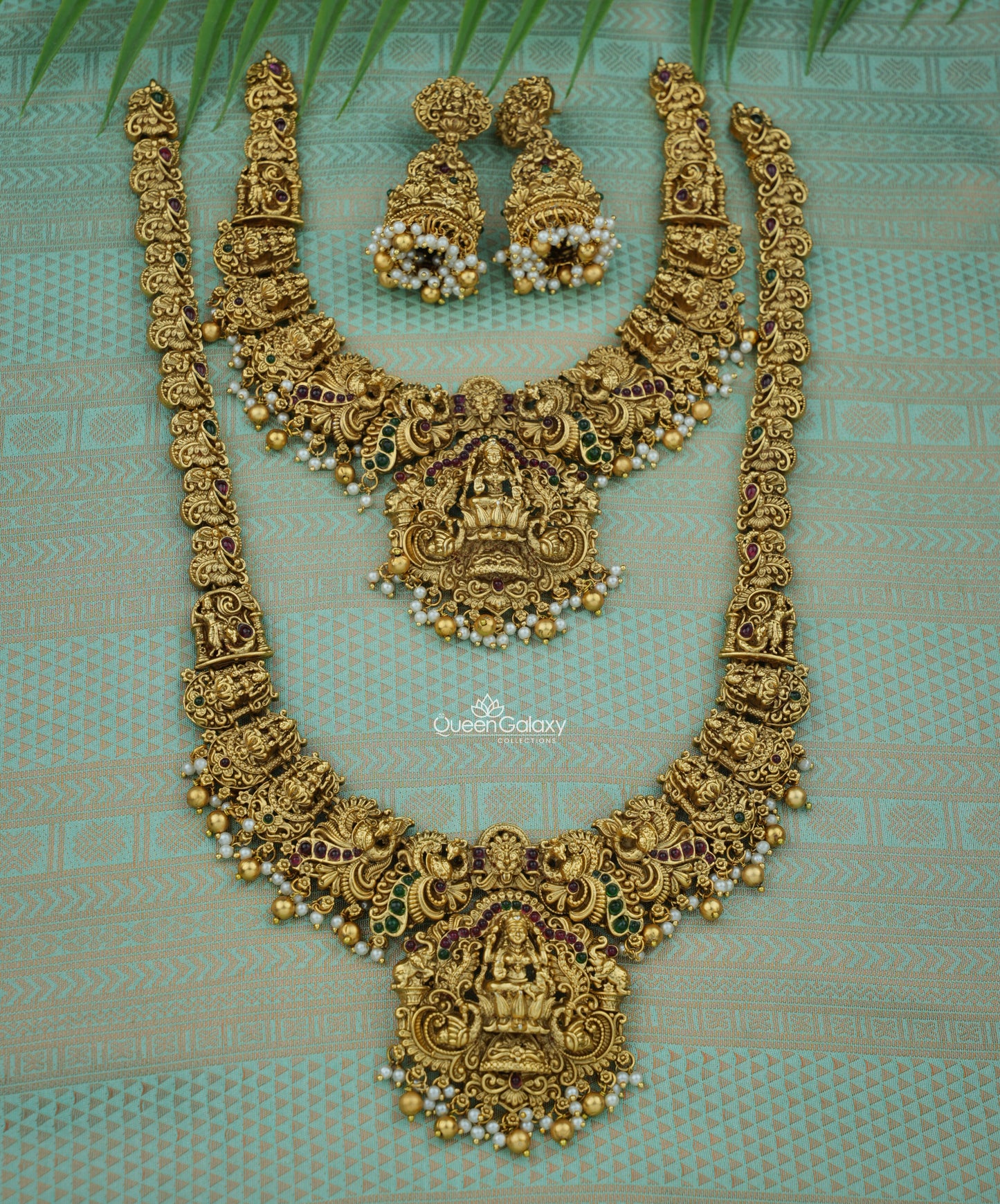 Antique Lakshmi Haram And Necklace With Jimikki