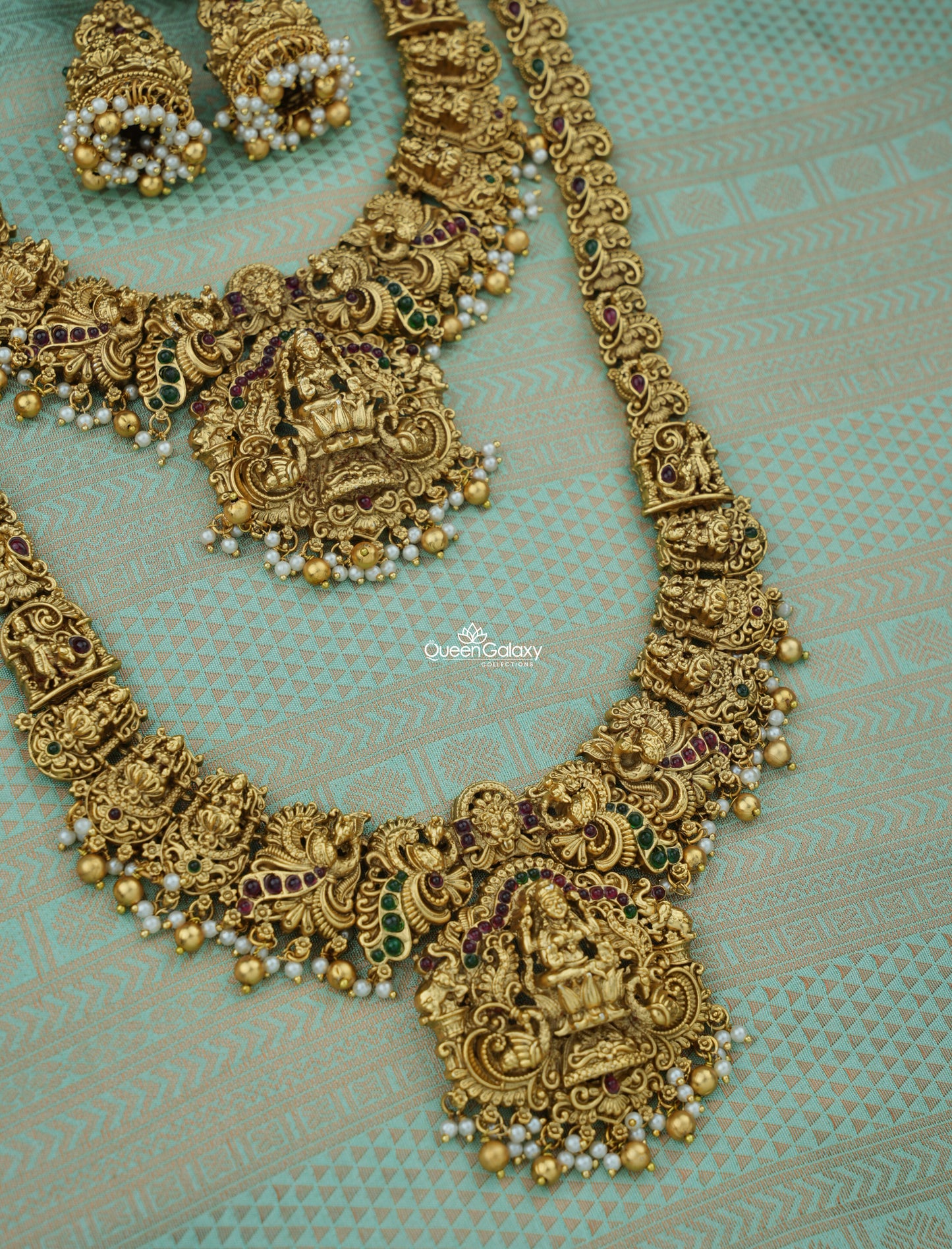 Antique Lakshmi Haram And Necklace With Jimikki