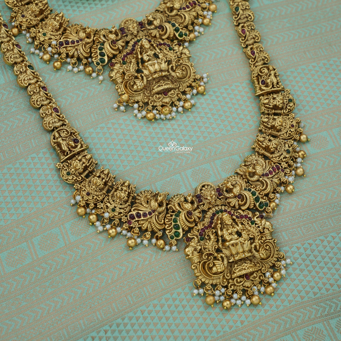 Antique Lakshmi Haram And Necklace With Jimikki