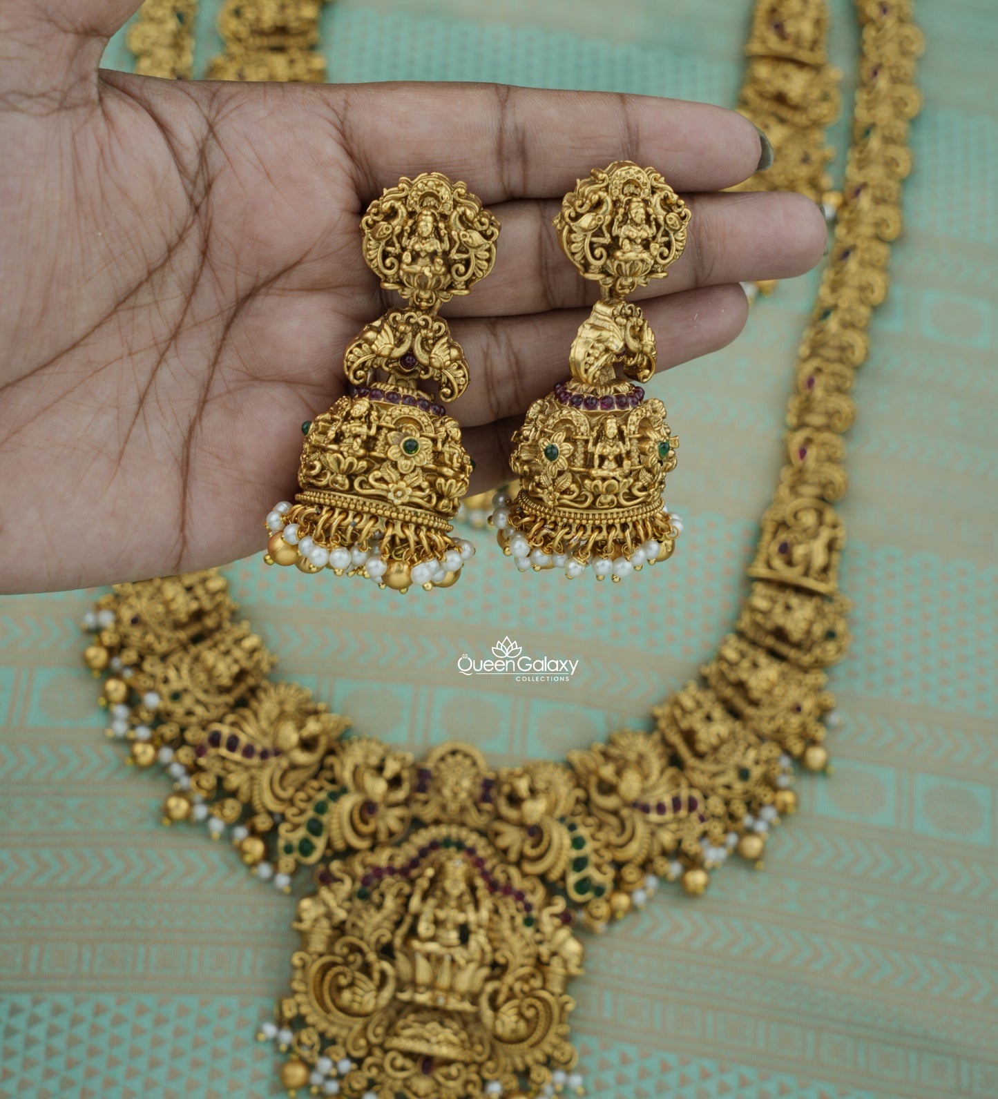 Antique Lakshmi Haram And Necklace With Jimikki