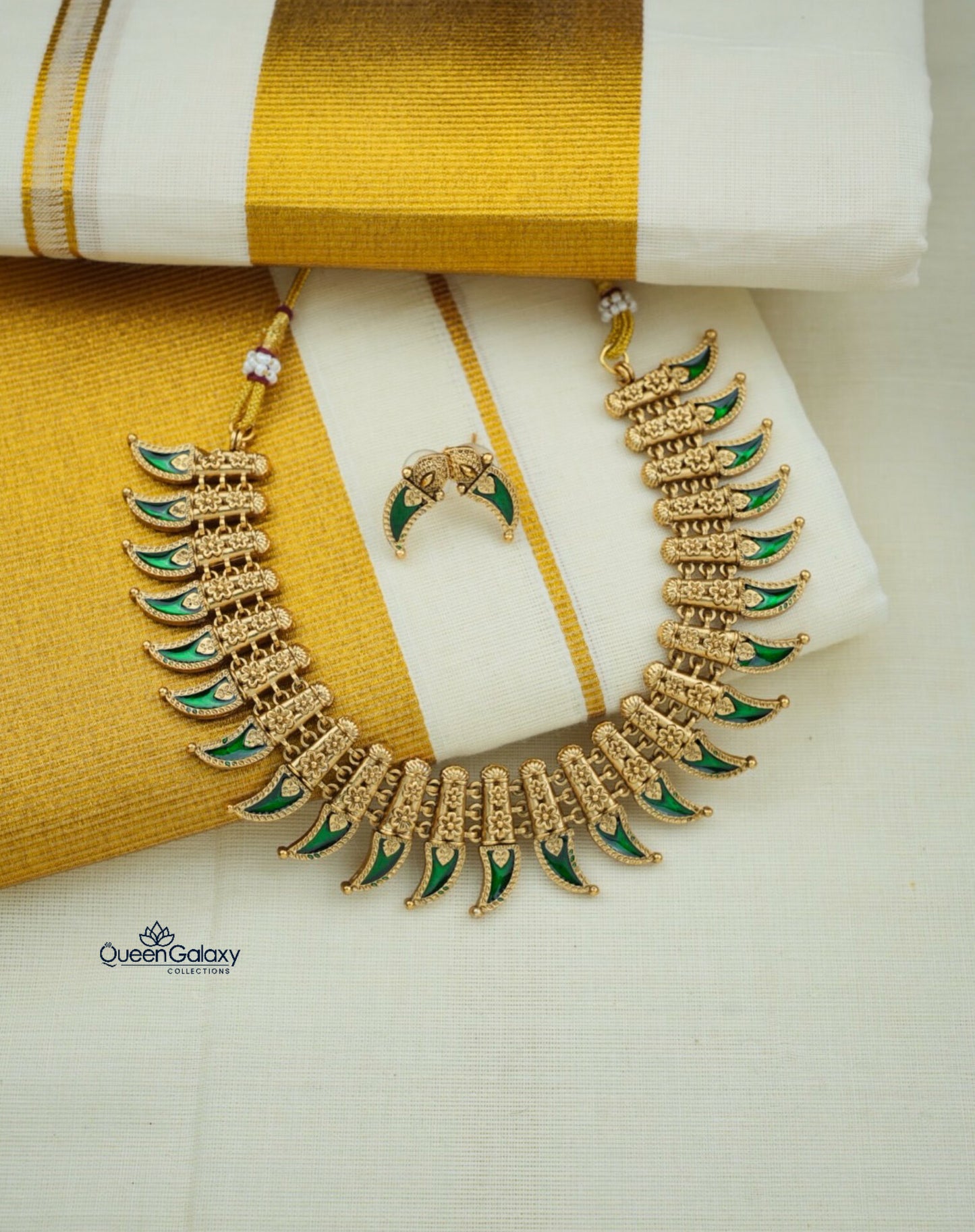 Antique Pulinakam Necklace With Stud
