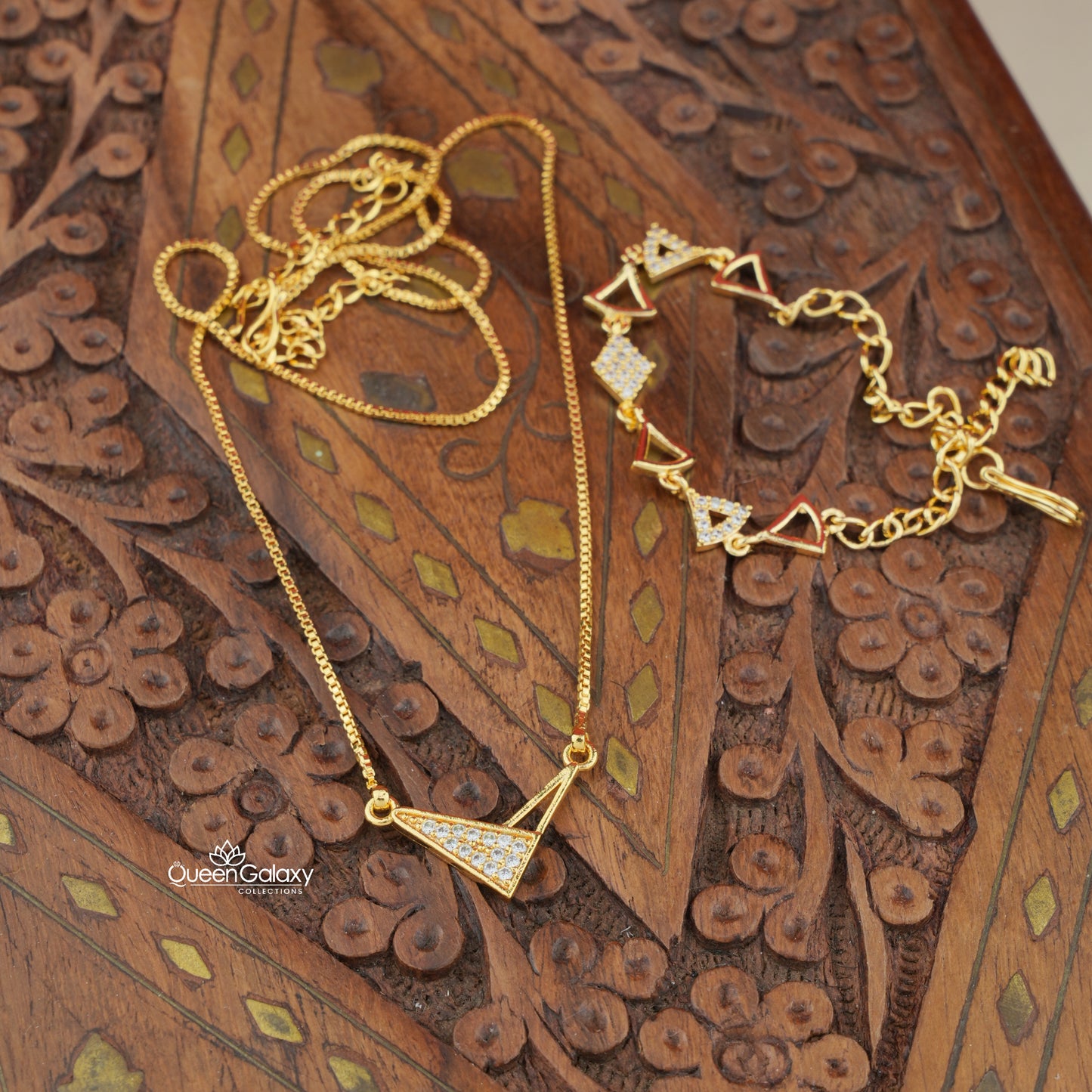 Goldplated AD Stone Combo Set