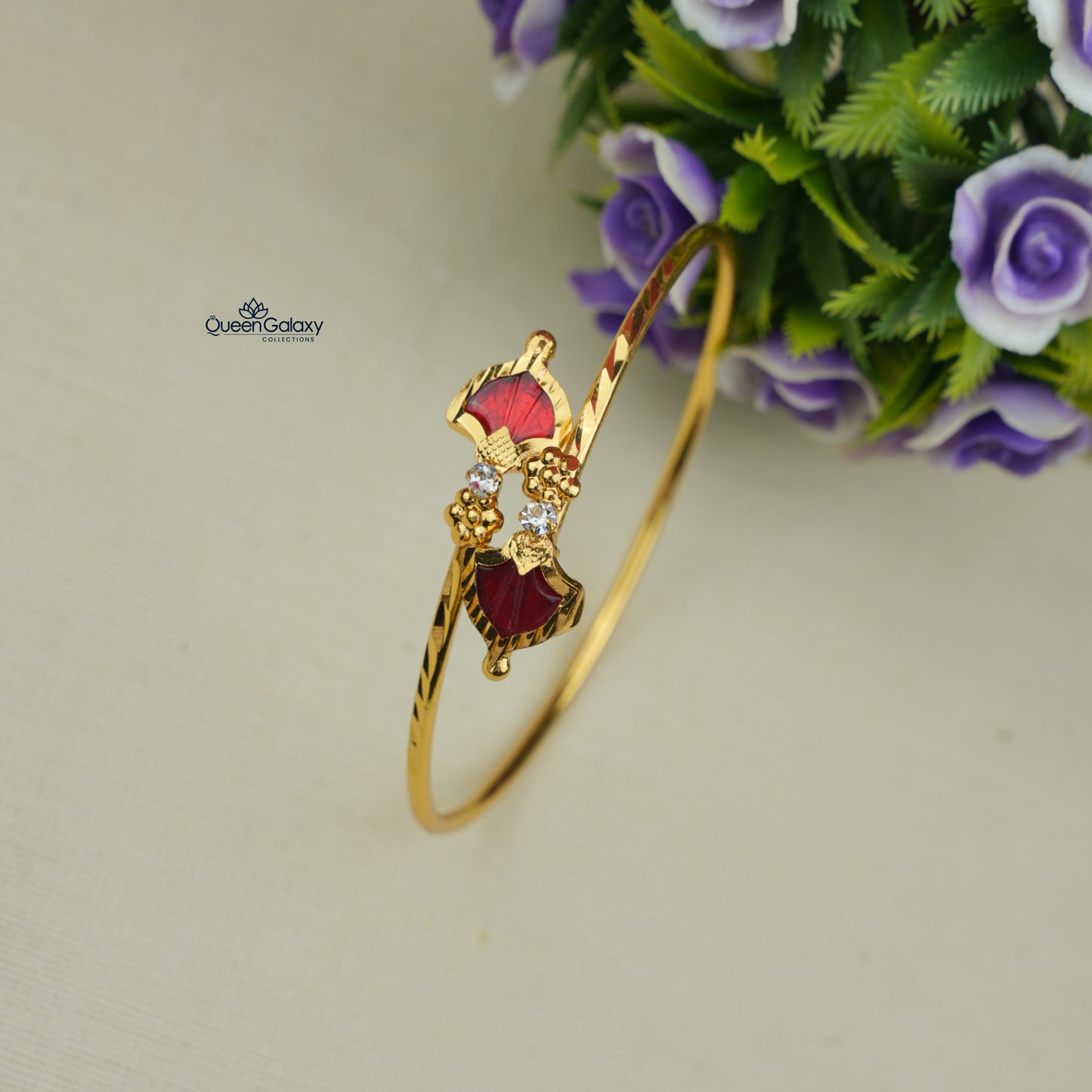 Goldplated Palakka Lock Bangles