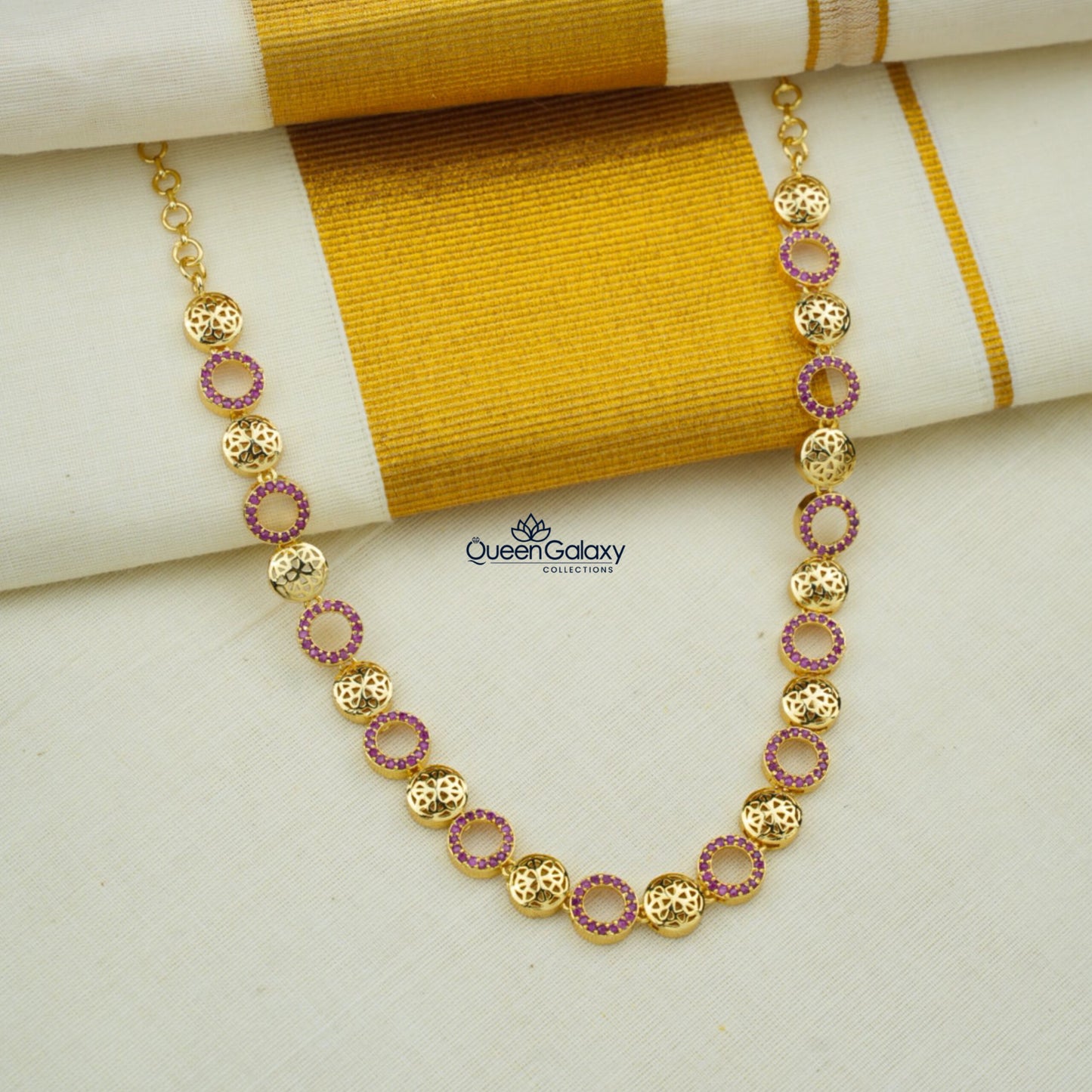 Goldplated AD Stone Necklace