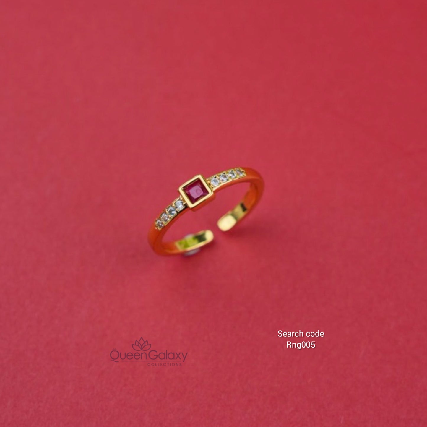 Goldplated AD Stone Adjustable Ring