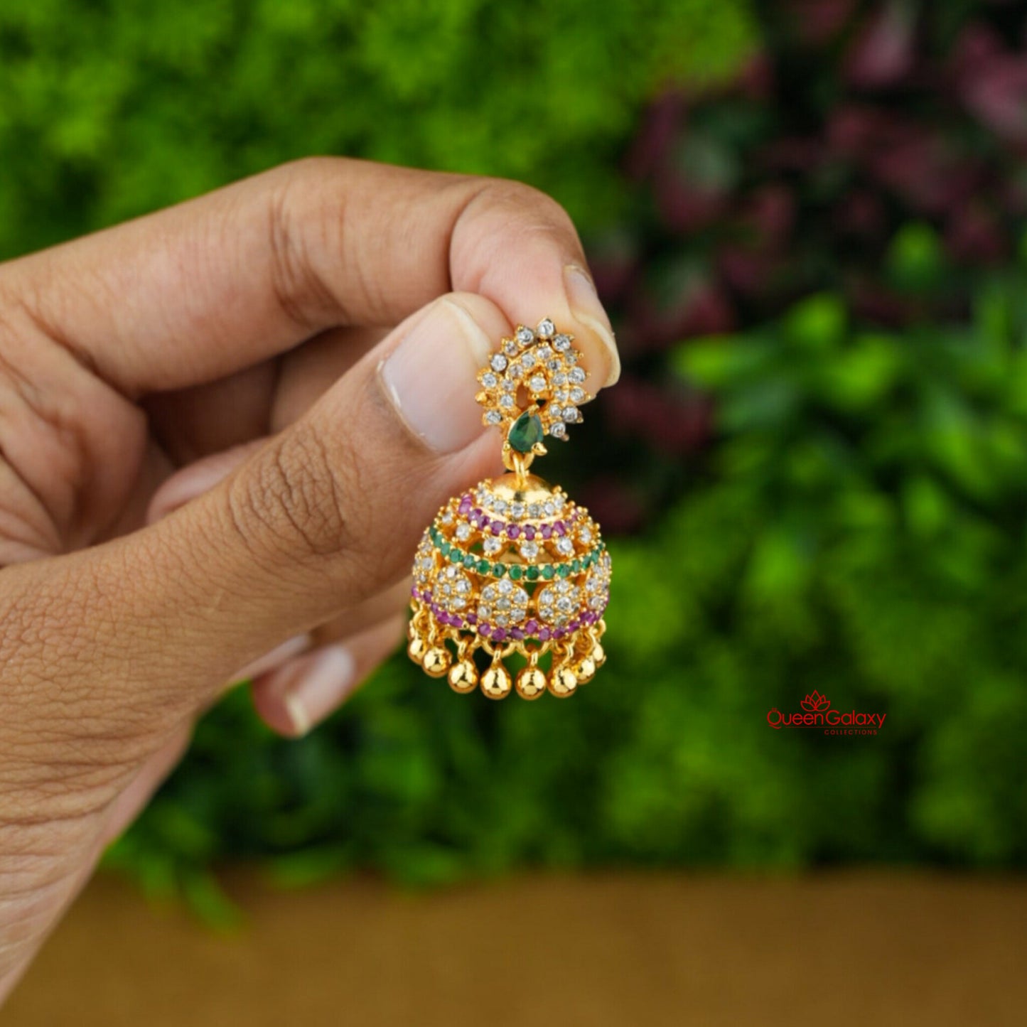 Goldplated AD Stone Jumka