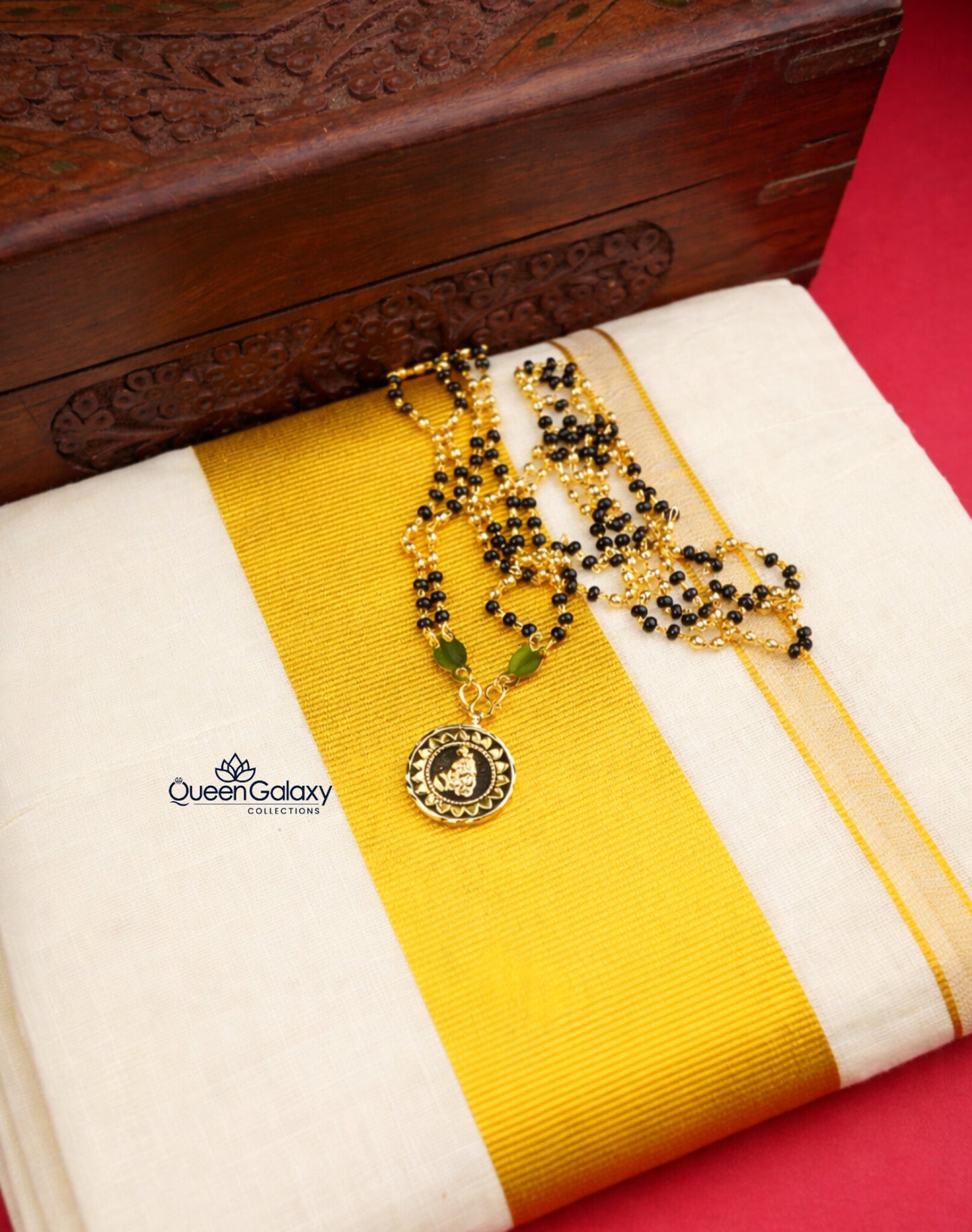 Goldplated Two Layer Karimani Chain With Pendant