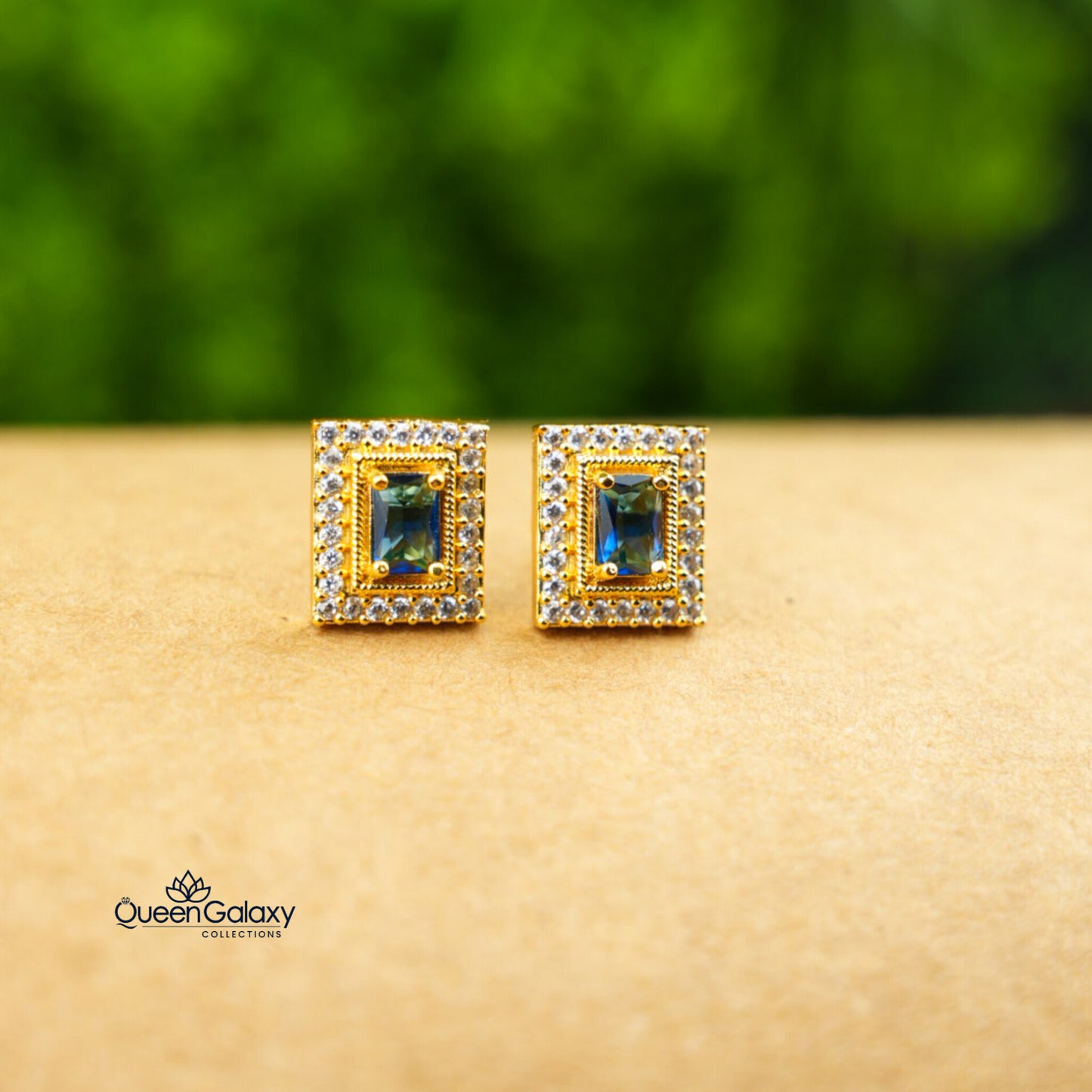 Gold Plated Ad Stone Stud