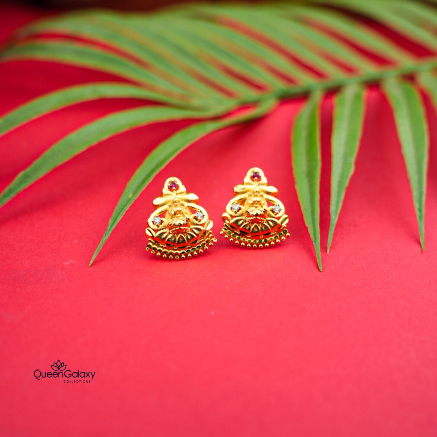 Gold Plated Lakshmi Devi Stud