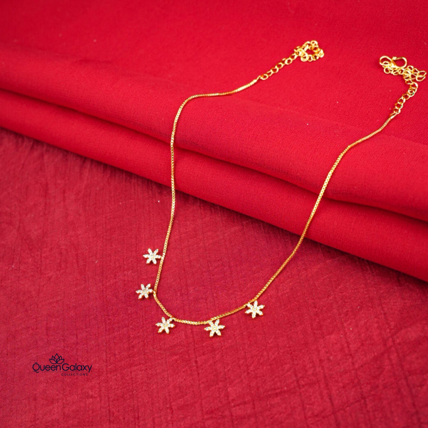 Gold Plated AD Stone Necklace