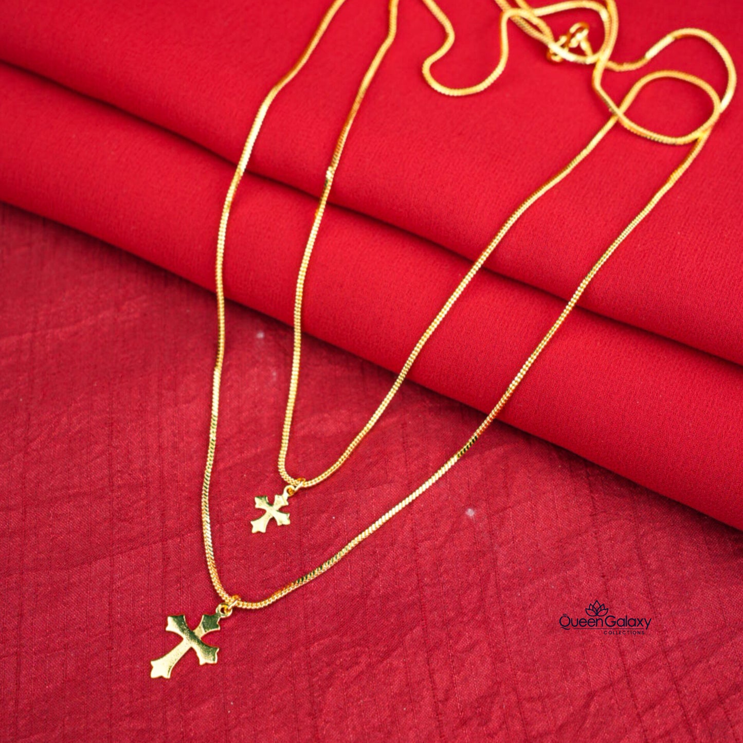 Gold Plated Cross Couple Combo