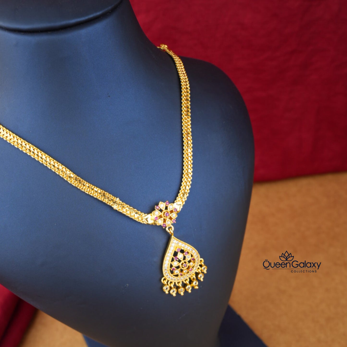 Gold Plated AD Stone Necklace