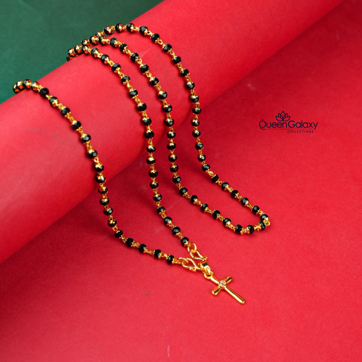 Gold Plated Karimani Chain With Cross
