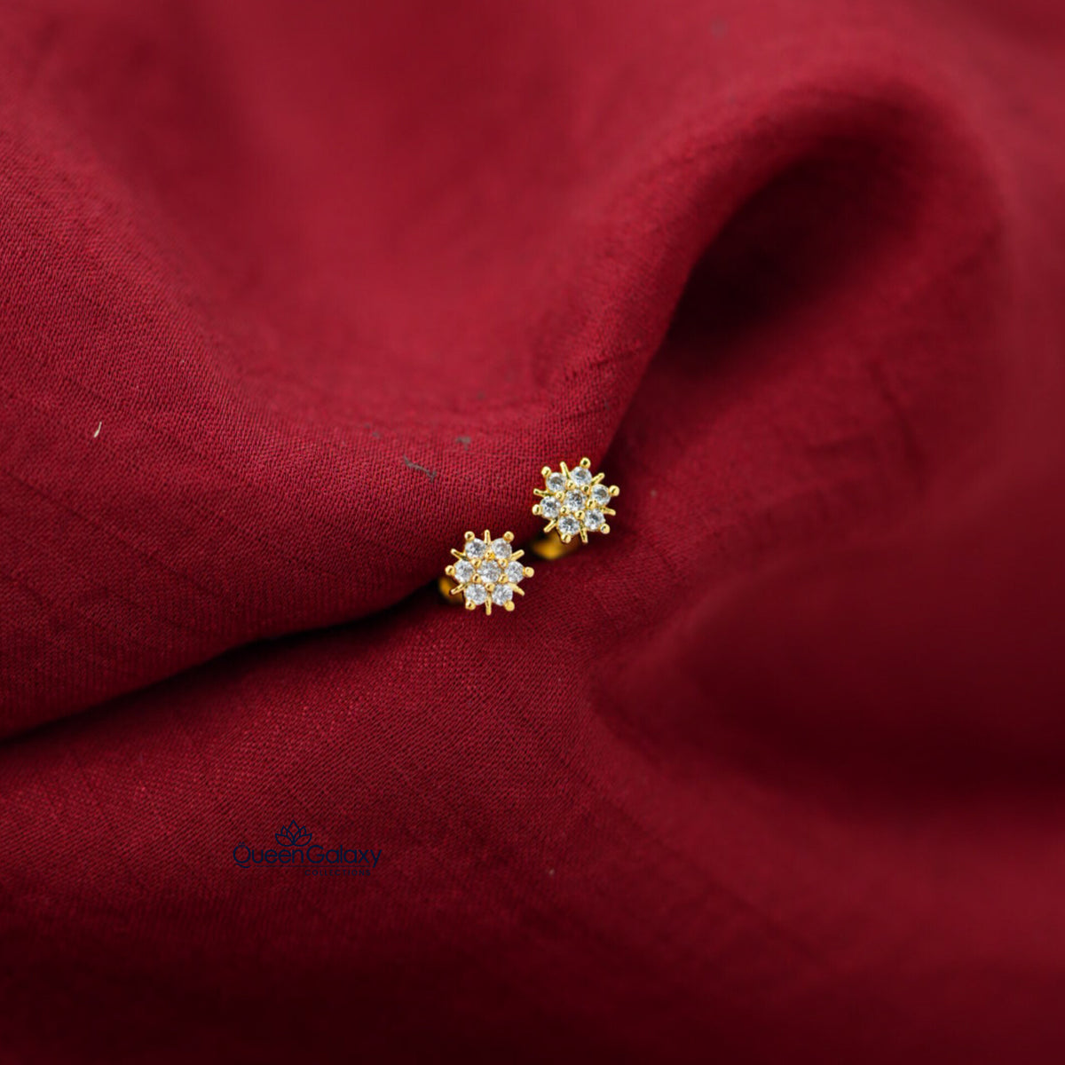 Gold Plated Diamond Look Stud