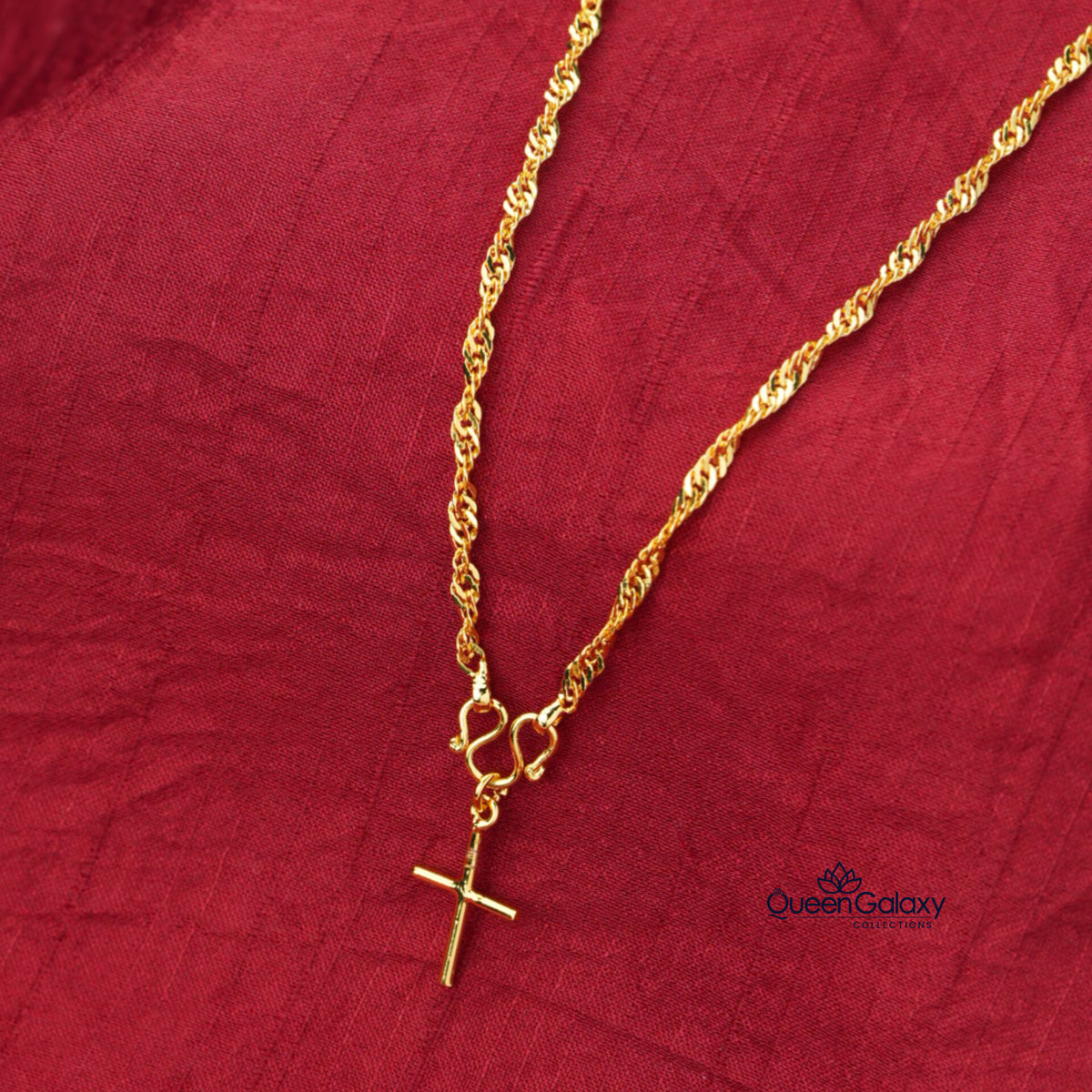 Gold Plated Chain With Cross