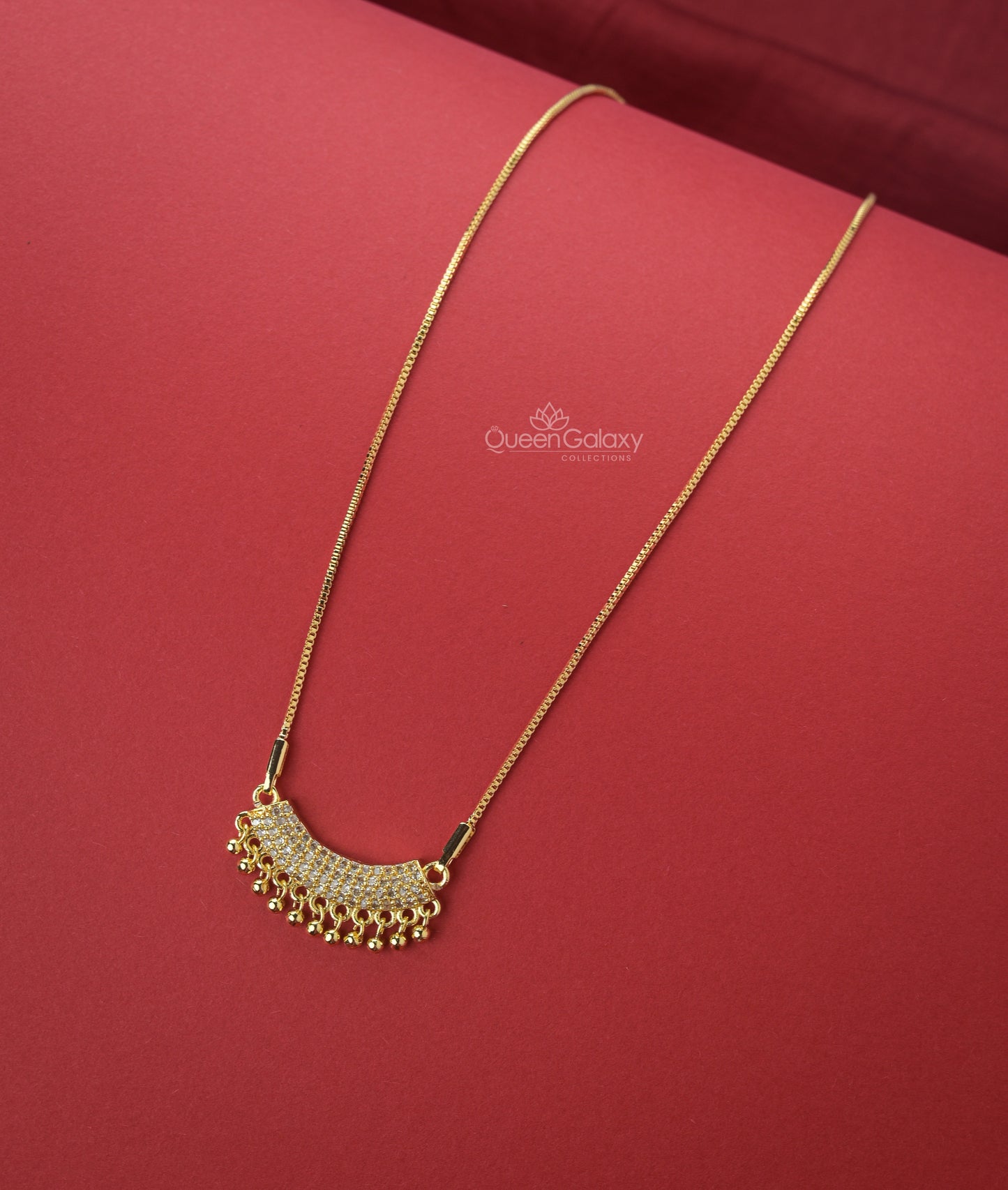 Goldplated Chain With AD Stone Pendant