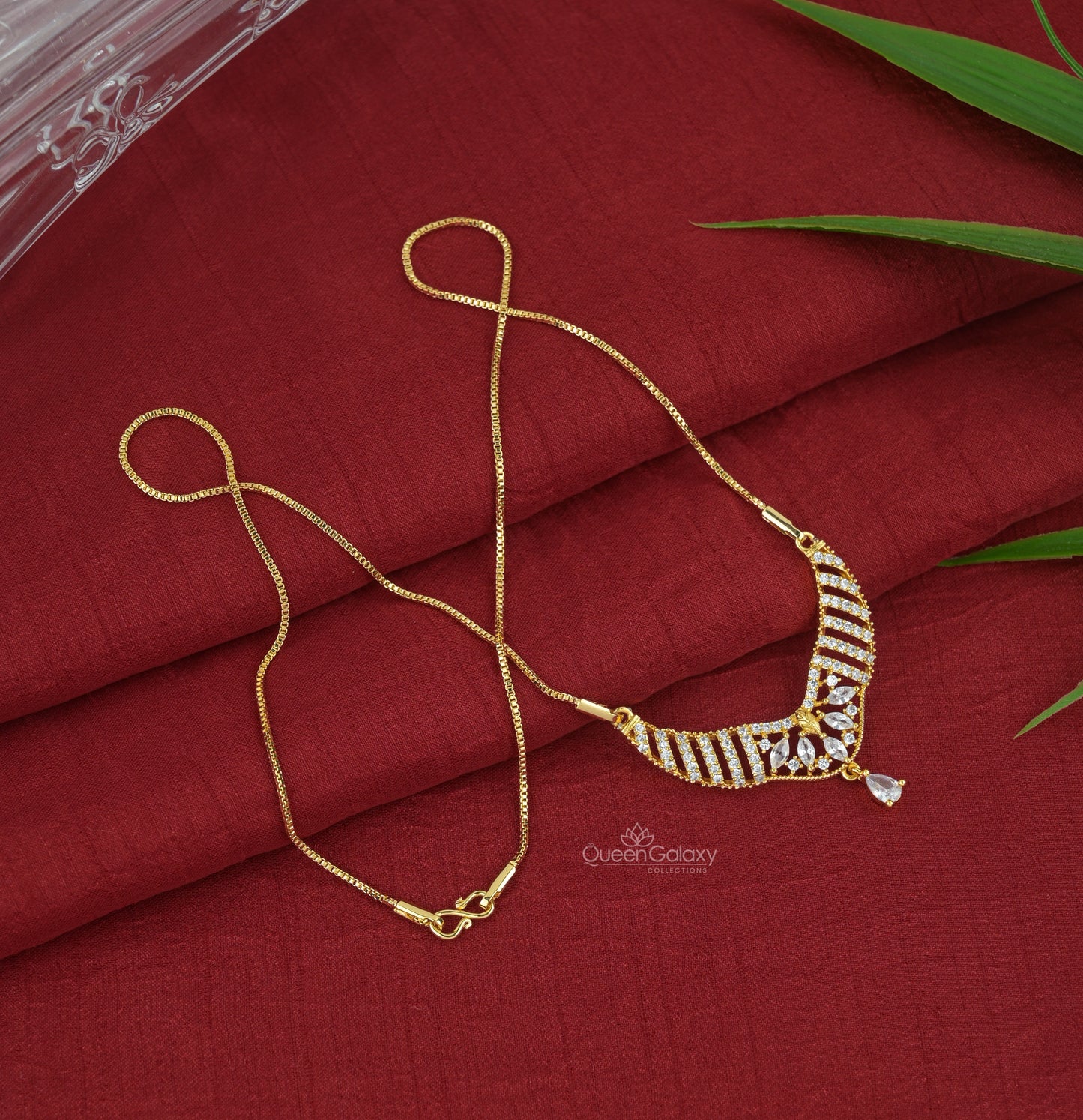 Goldplated Chain With AD Stone Pendant