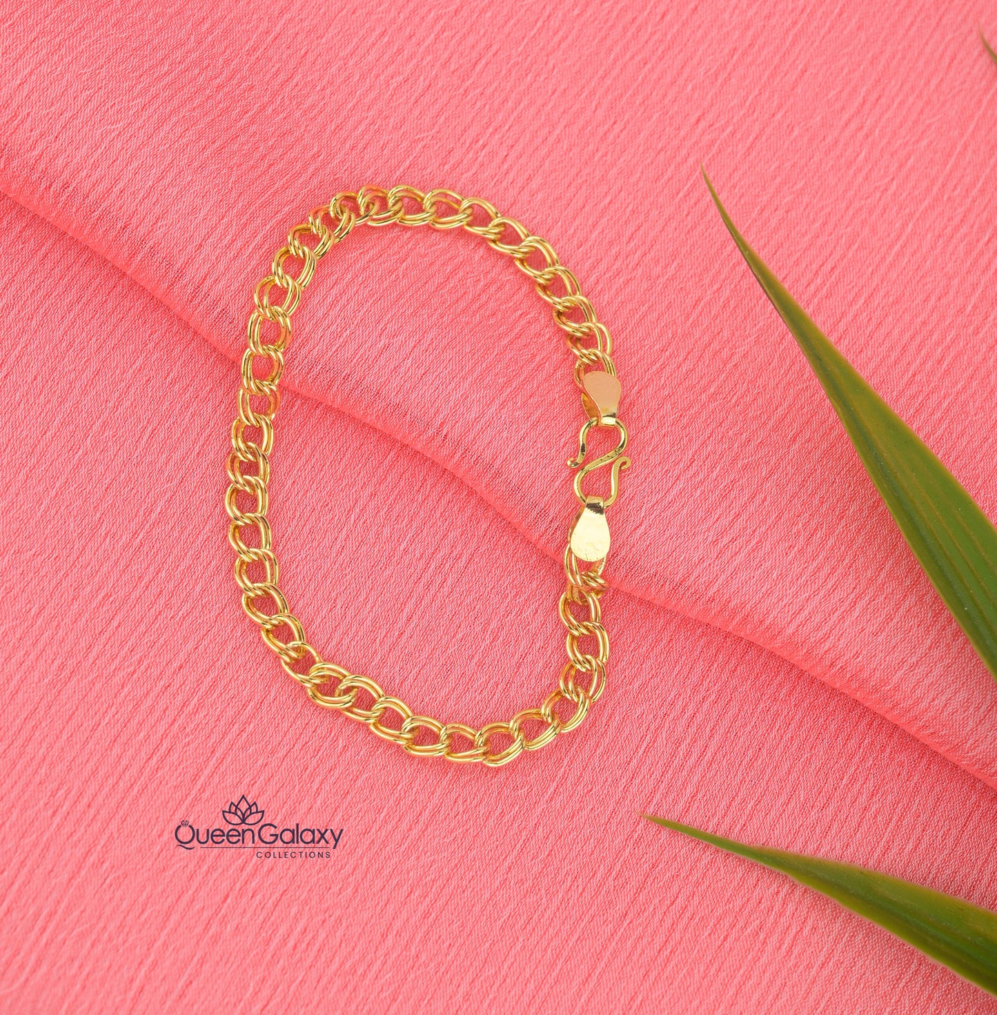 Gold Plated Interlinked Chain Bracelet