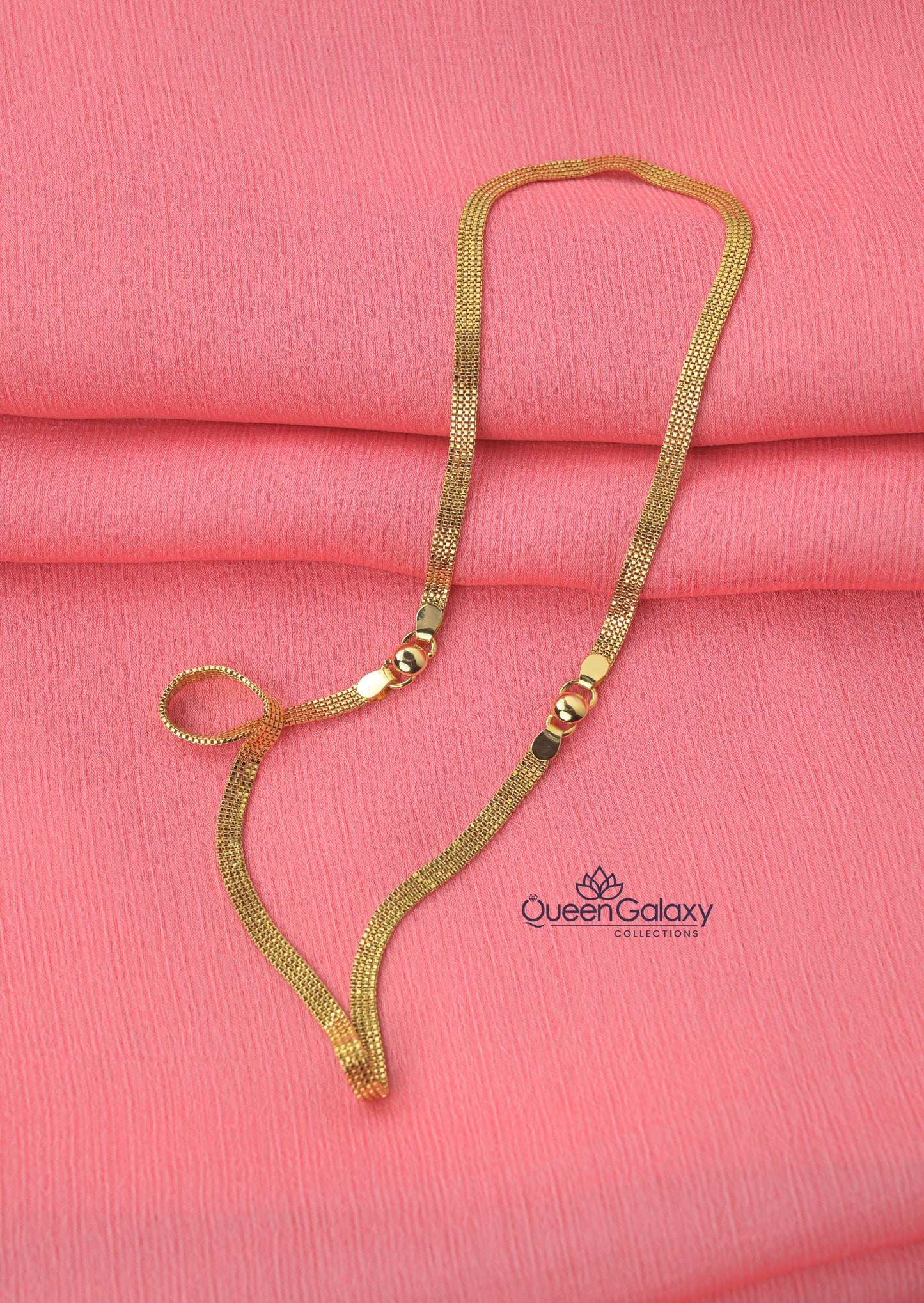 Goldplated 4 Line Box Anklet