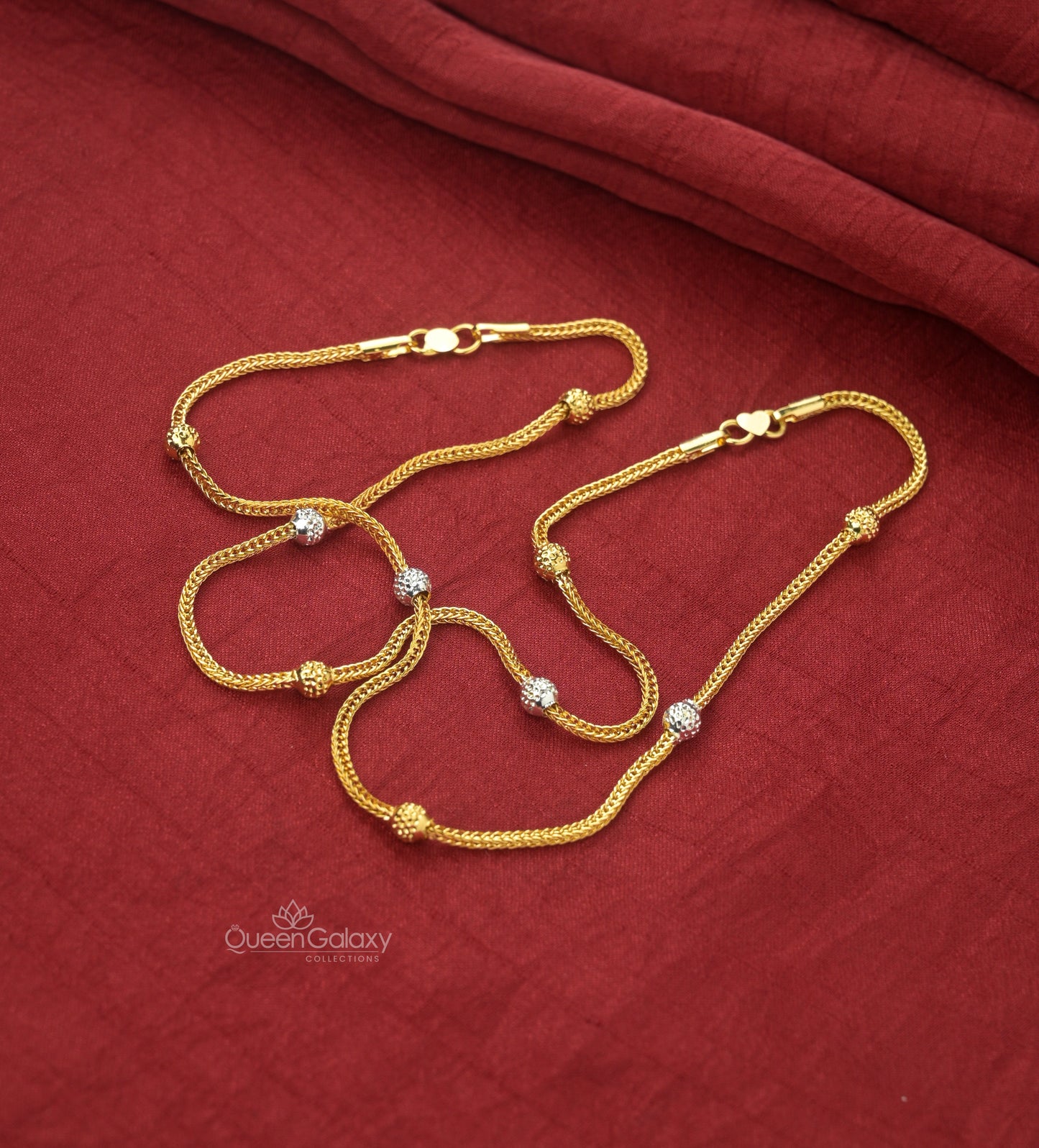 White Goldplated Ball Anklet