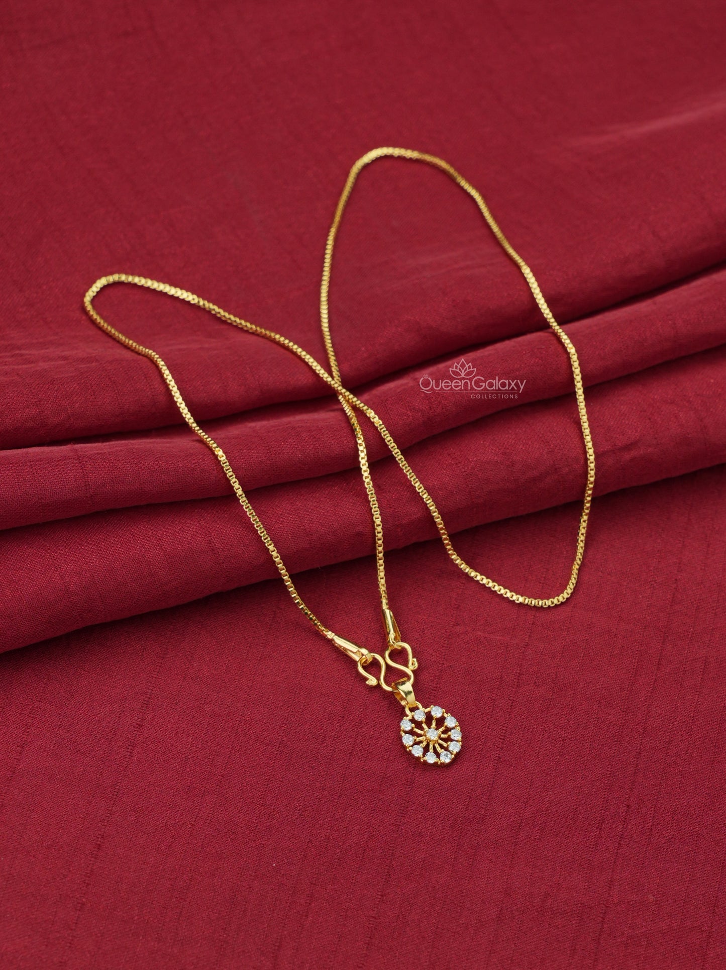 Goldplated Chain With AD Stone Pendant