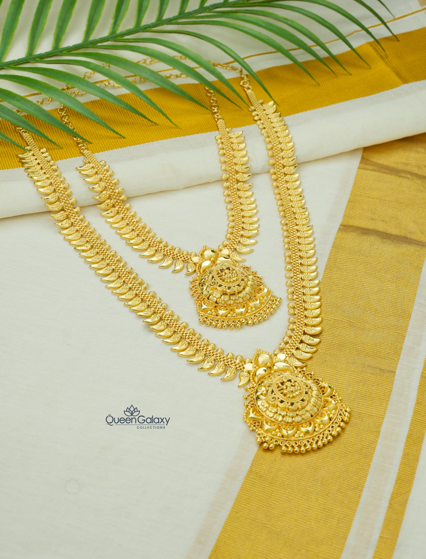 Goldplated Lakshmi Longharam And Necklace