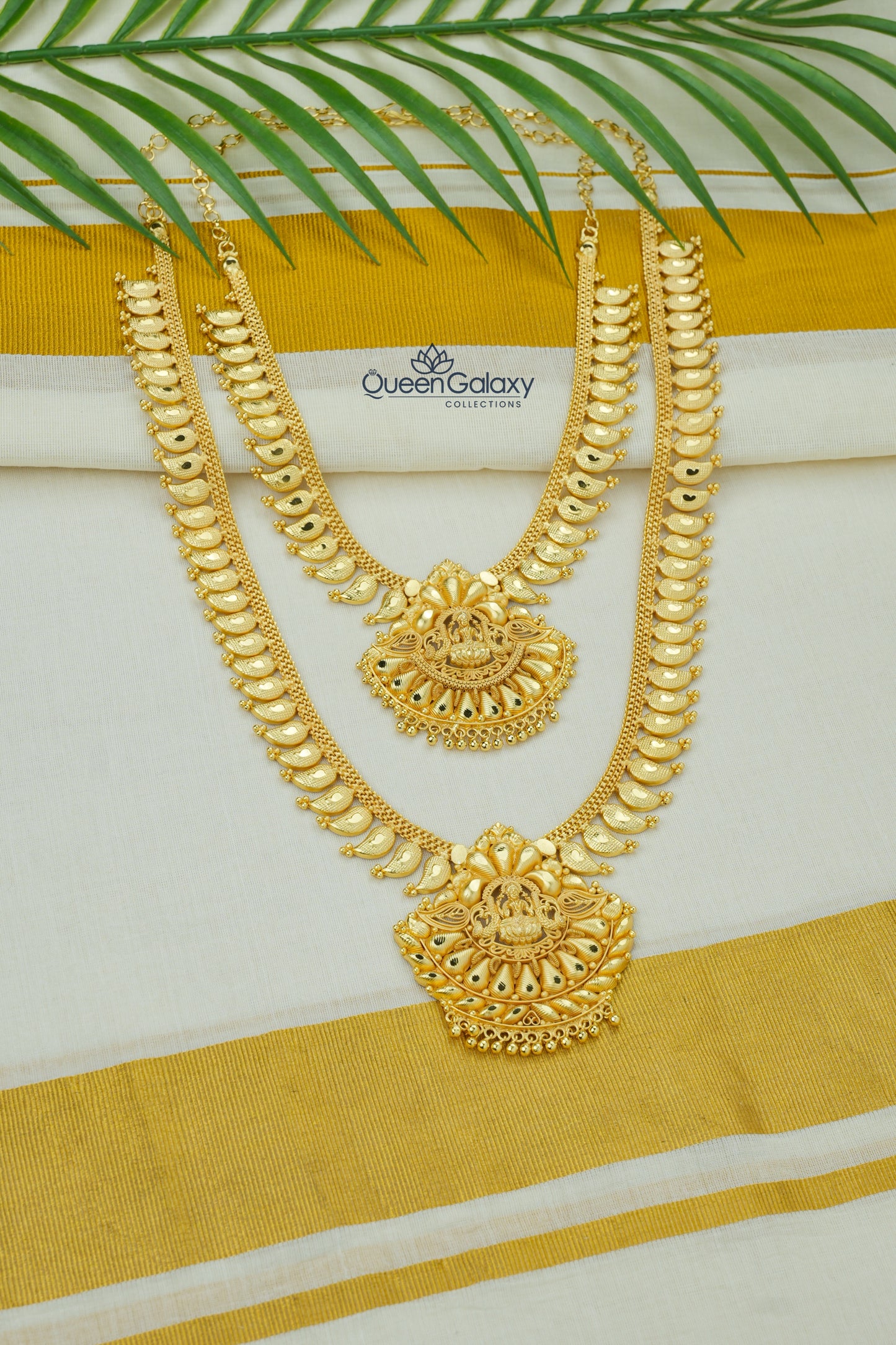 Goldplated Lakshmi Longharam And Necklace