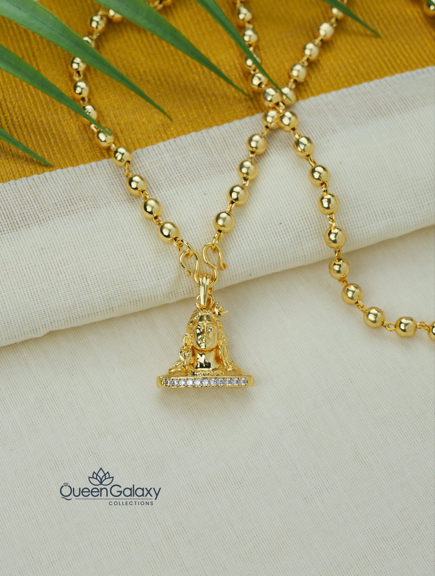 Goldplated Ball Chain With Siva Pendant