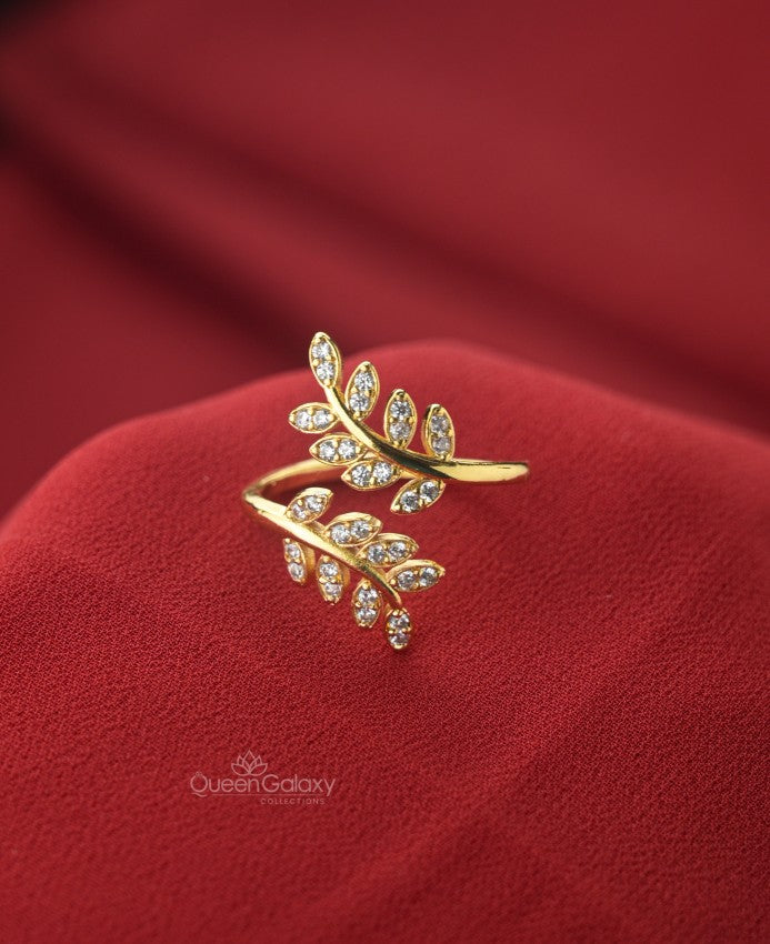 Goldplated AD Stone Adjustable Finger Ring