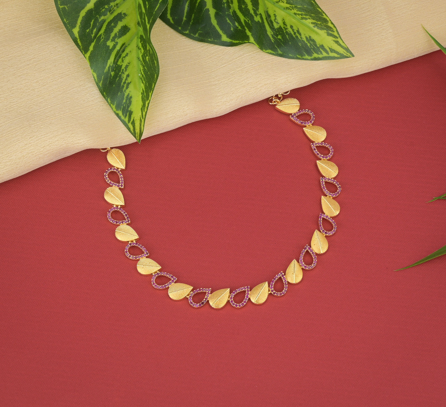 Goldplated AD Stone Necklace