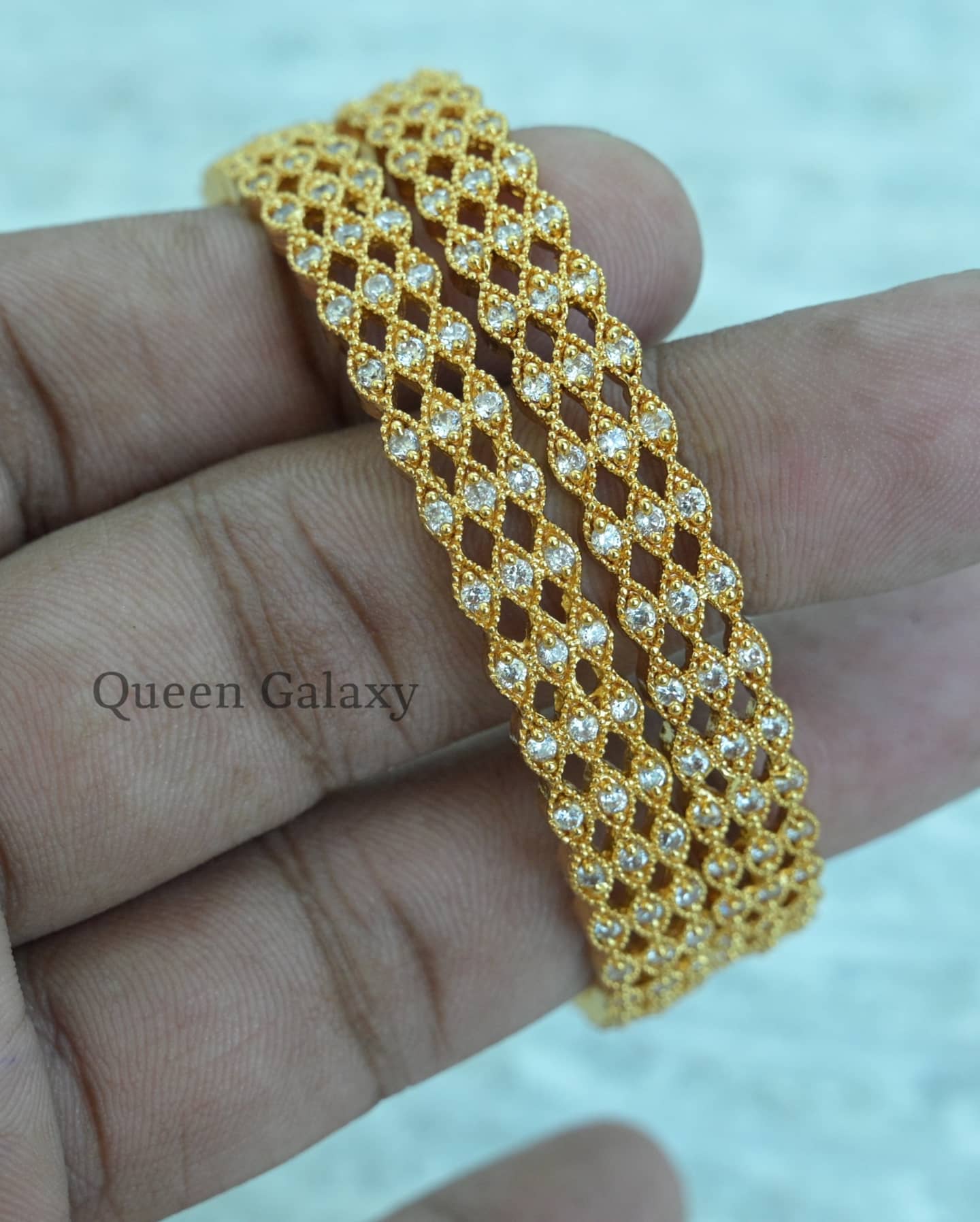 Goldplated AD Stone Bangles