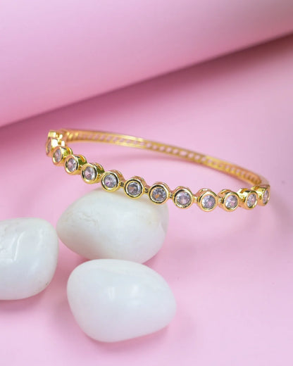 Goldplated AD Stone Lock Bangles